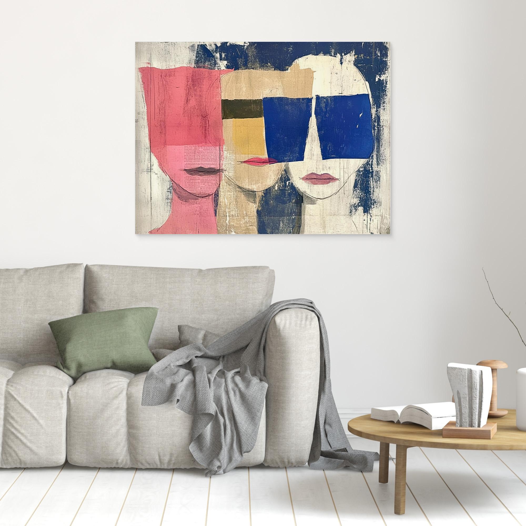 Canvas Print: Abstract Contemporary Faces – Contemporary Mixed Media Art