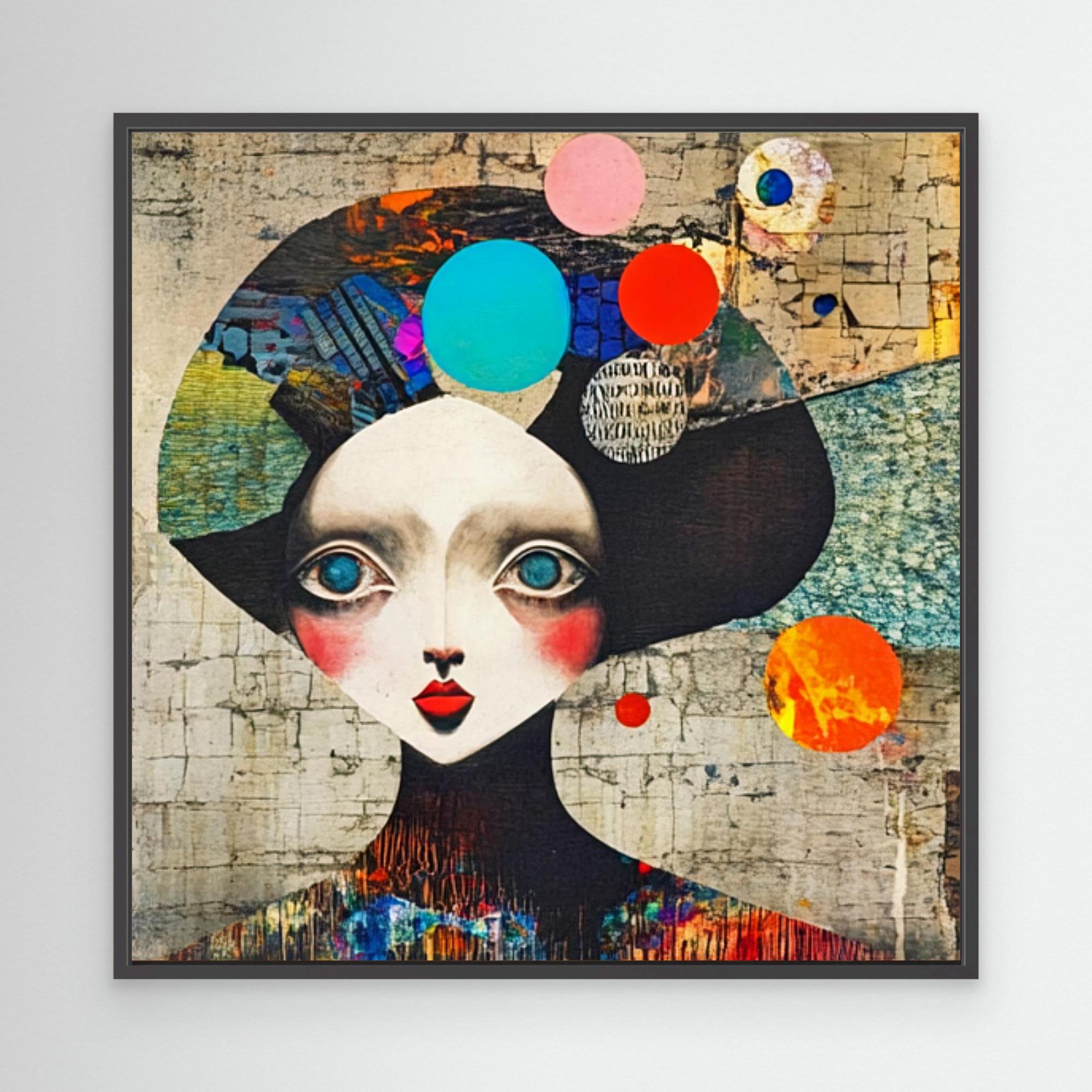 Original Painting : "Whimsical Vision" - Abstract Portrait Print | Vibrant Surreal Wall Art