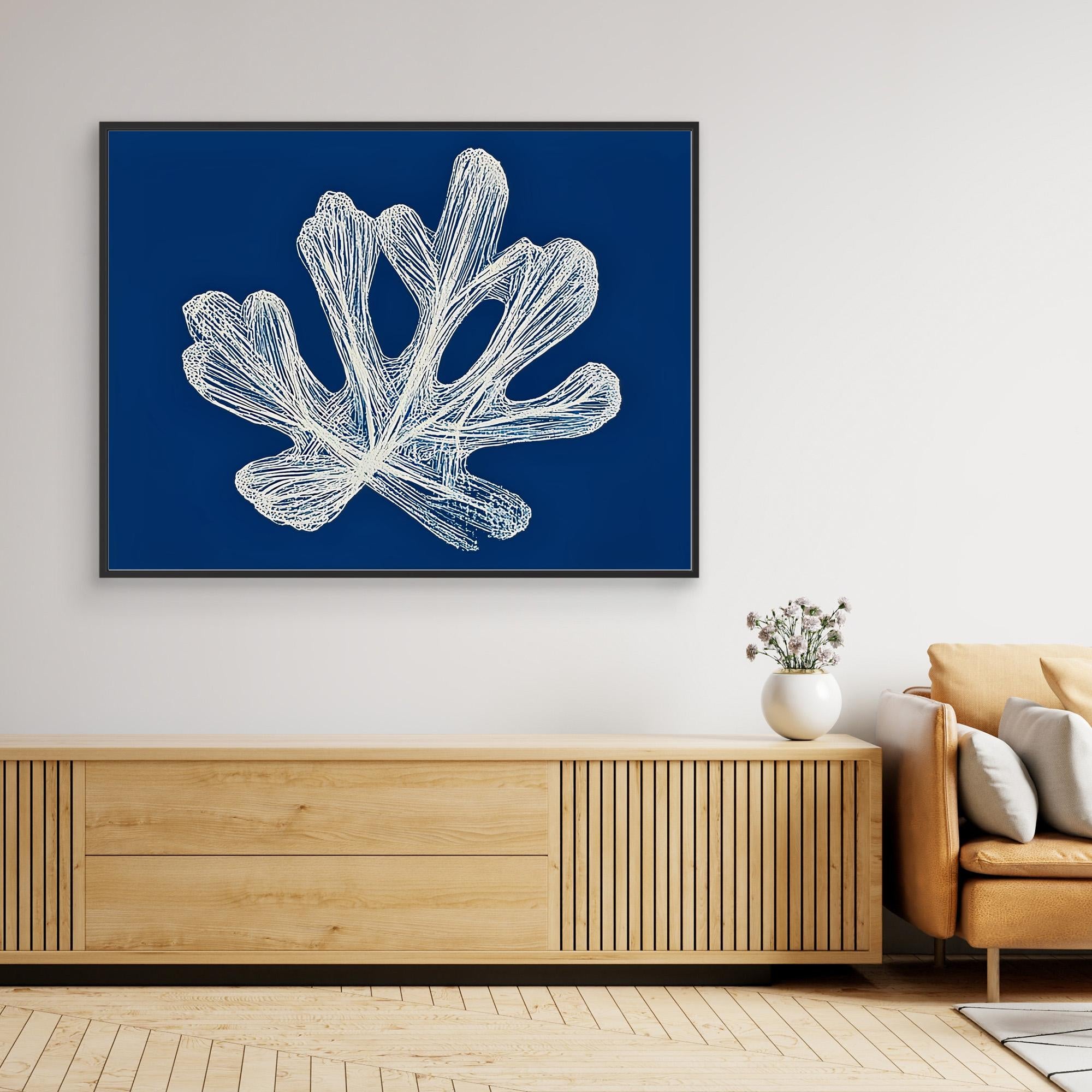 Canvas Print: Ocean Coral Elegance – Blue Nautical Prints