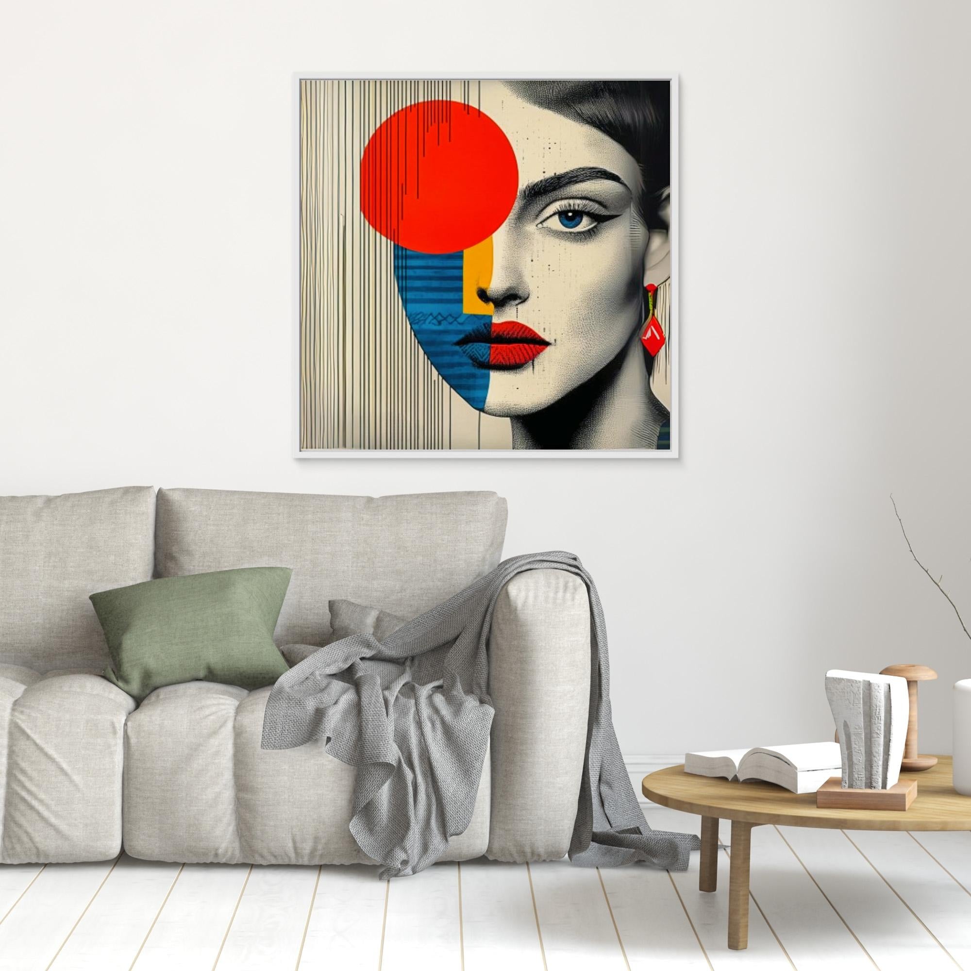 Canvas Print : Abstract Vision - Modern Geometric Portrait Art Print 