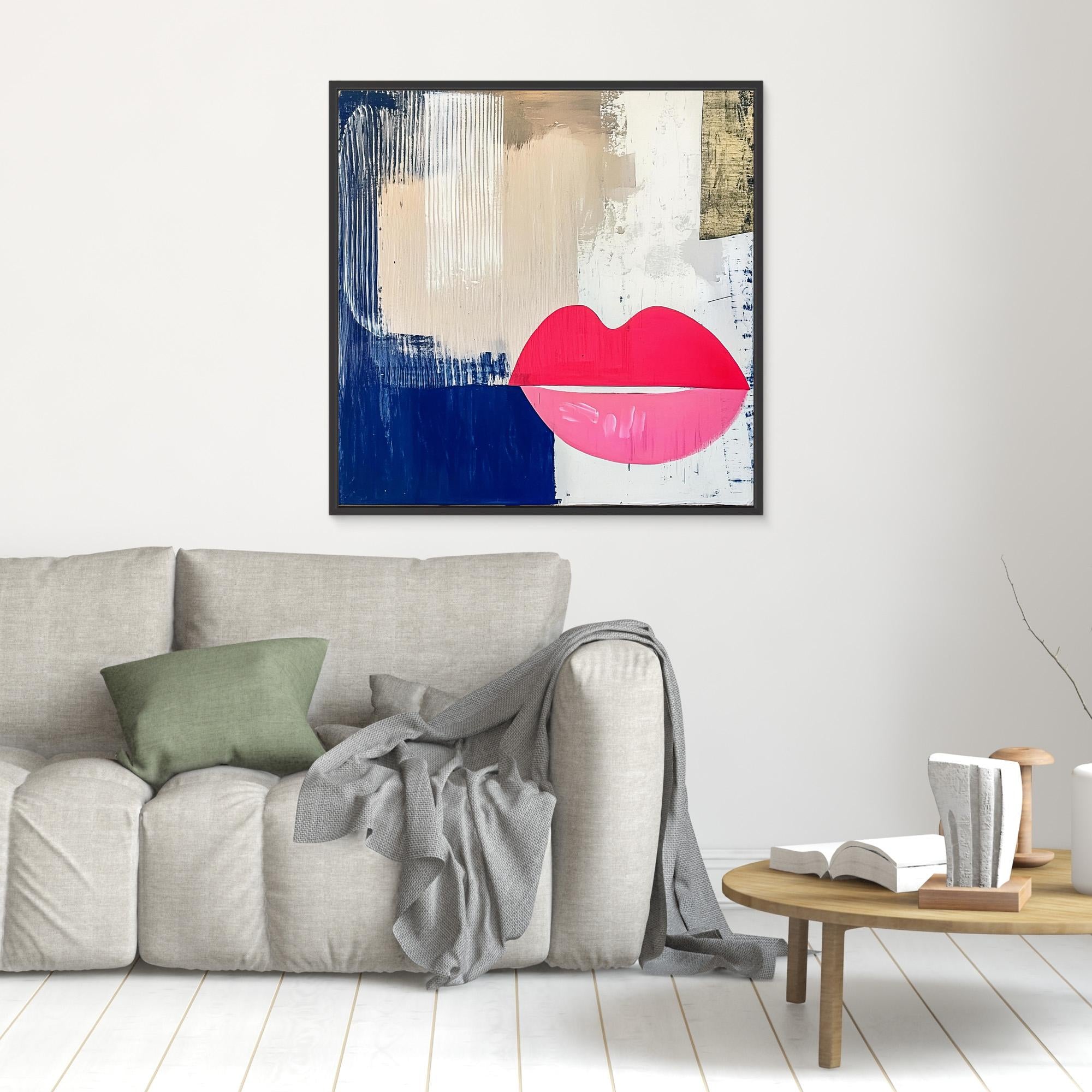  Canvas Print : Lips Abstract Print – Modern Wall Art on Canvas