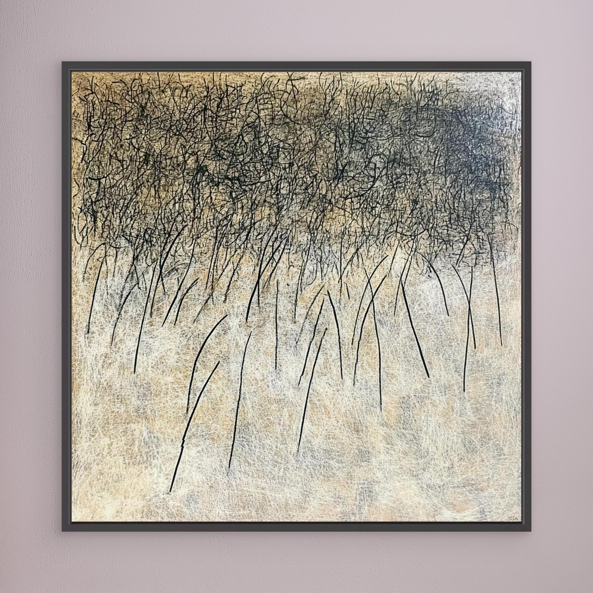 Canvas Print: Whispering Fields - Minimalist Abstract Line Art