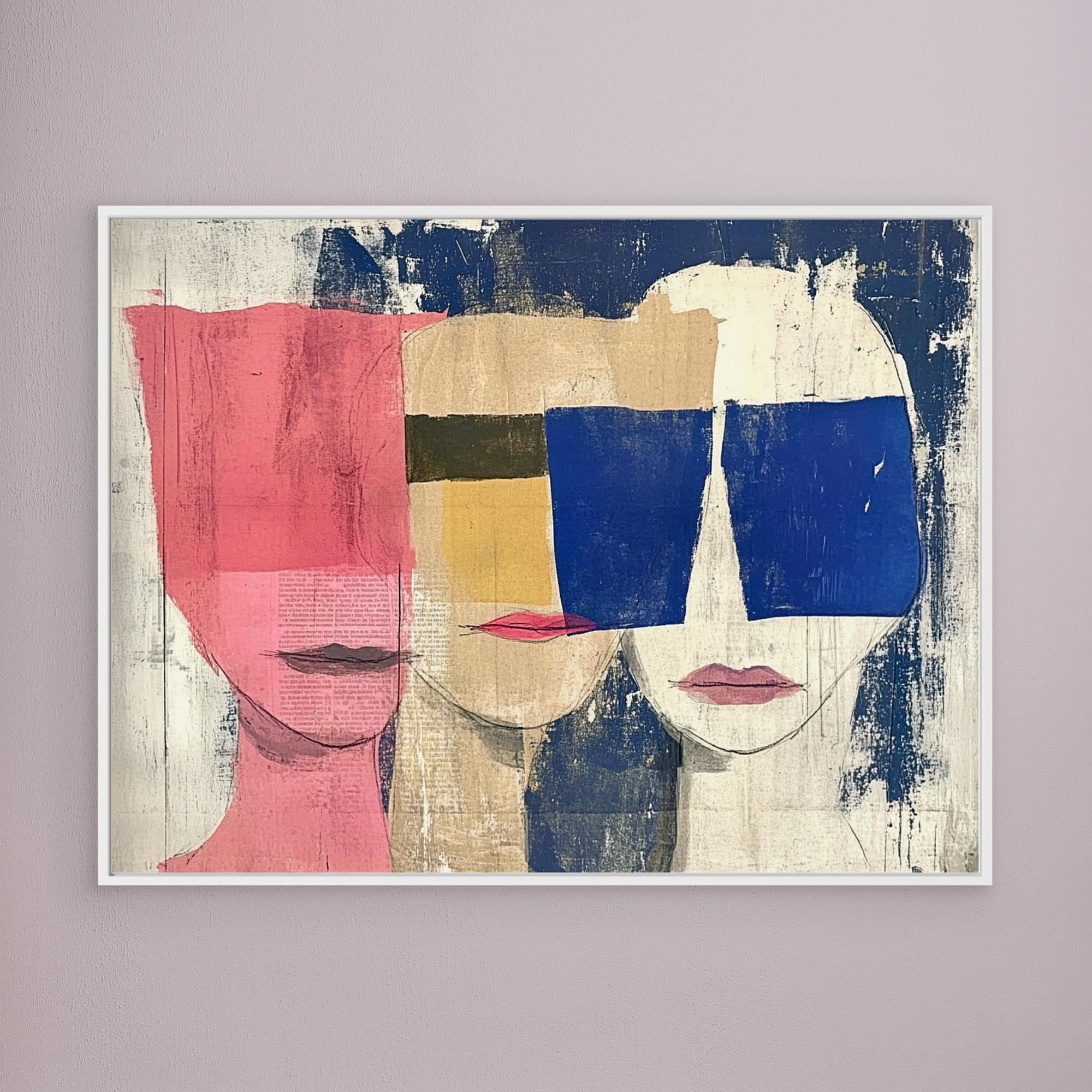 Canvas Print: Abstract Contemporary Faces – Contemporary Mixed Media Art