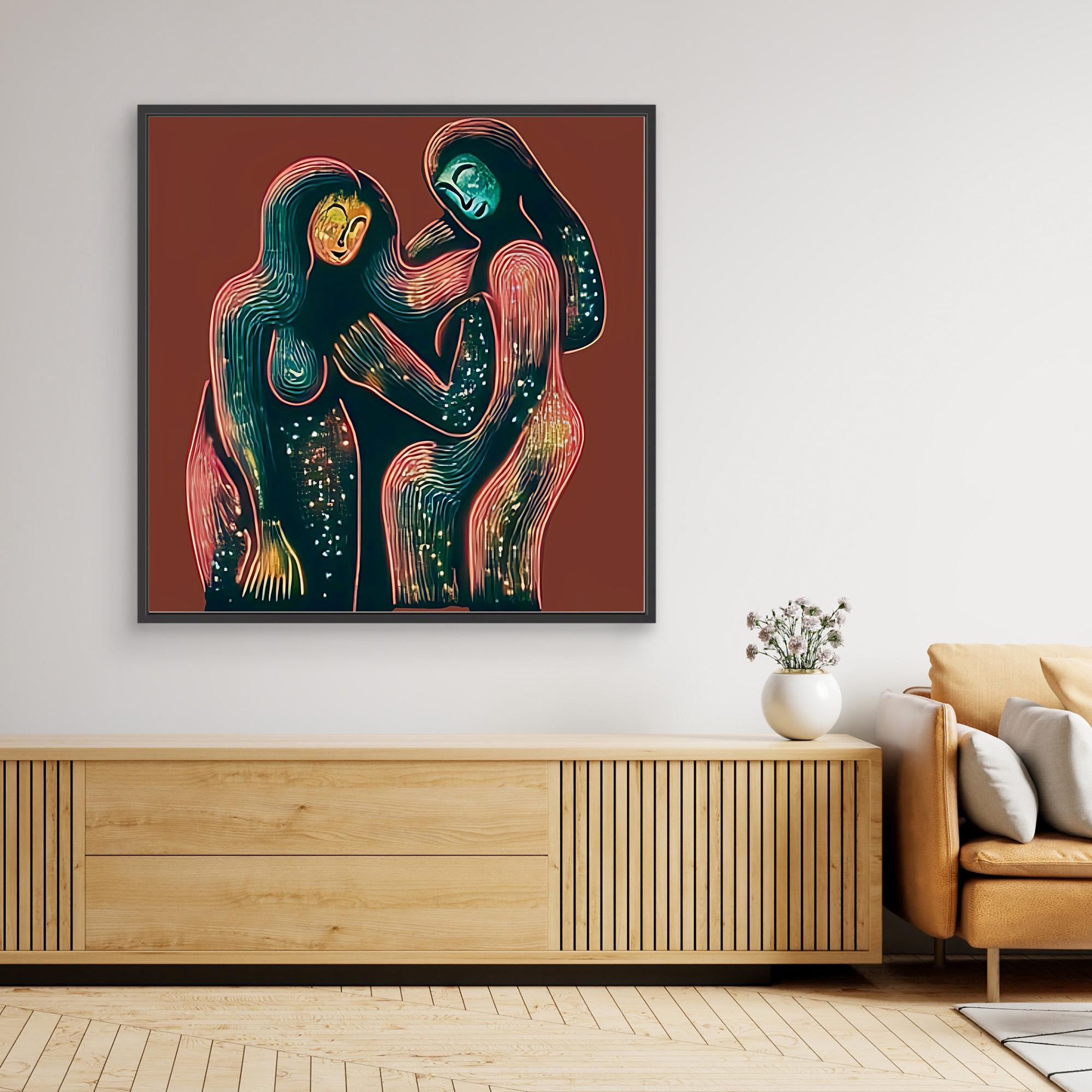 Canvas Print: Ethereal Glow - Abstract Figurative Art