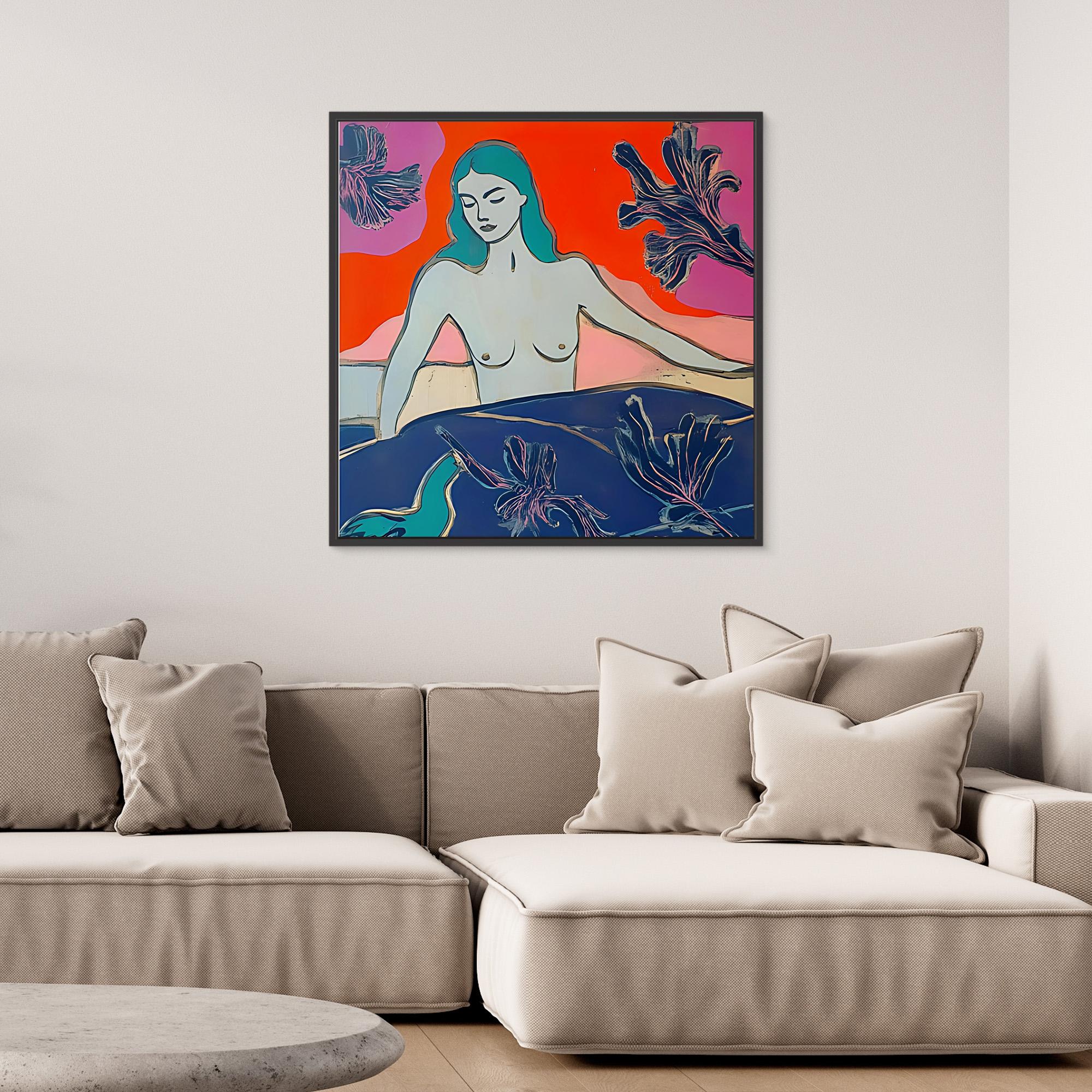 Canvas Print: Ocean Muse - Feminine Abstract Figurative Art