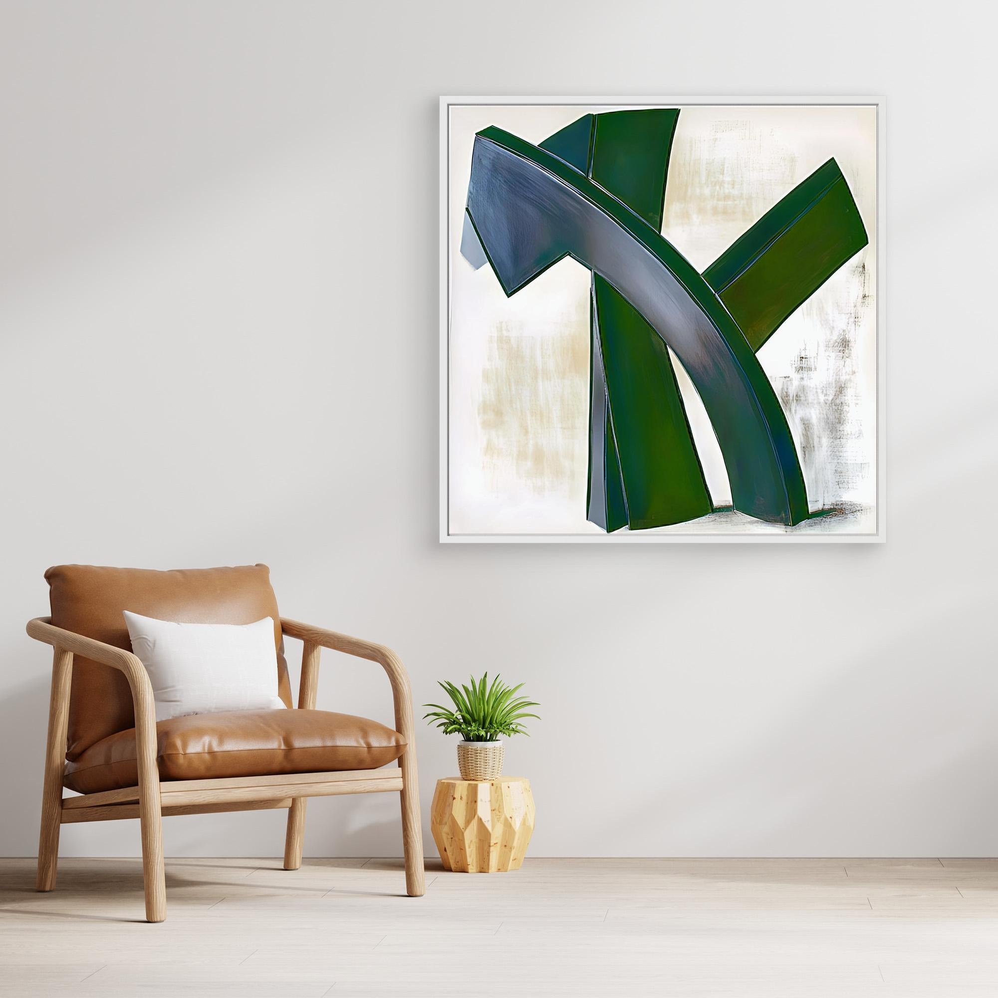 Canvas Print: Emerald Motion - Abstract Modern Wall Art