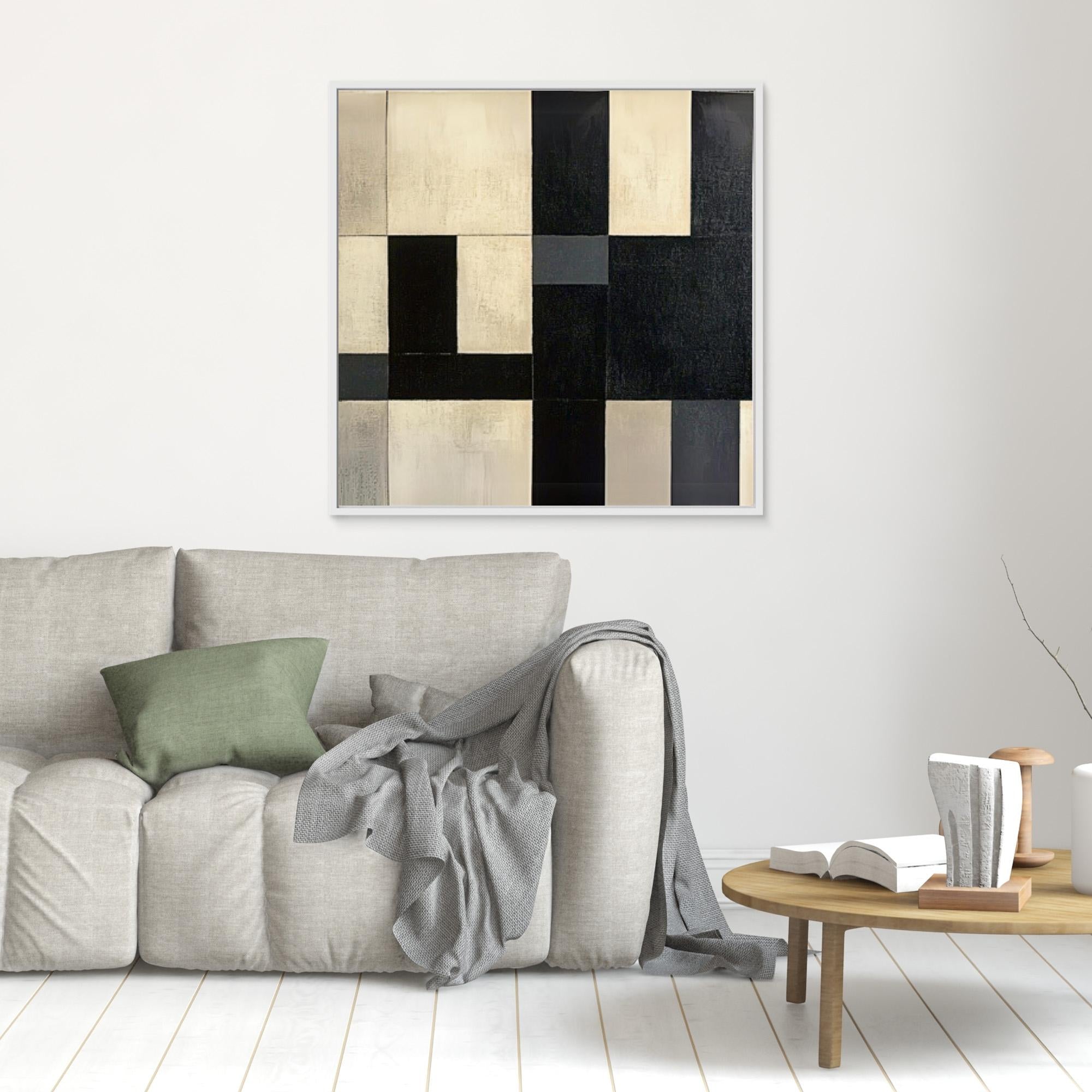 Canvas Print : Monochrome Symphony - Modern Abstract Black & White Canvas Art