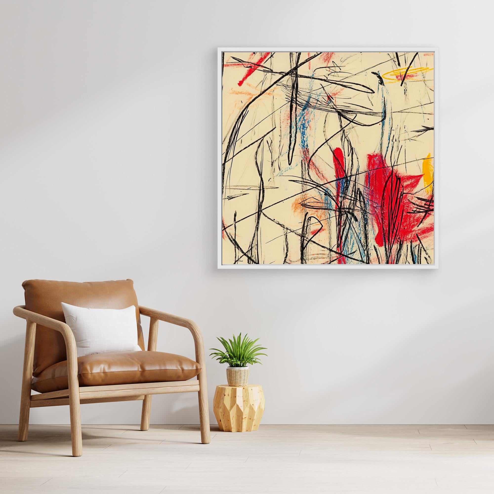 Canvas Print: Chaotic Harmony - Abstract Expressionist Line Art