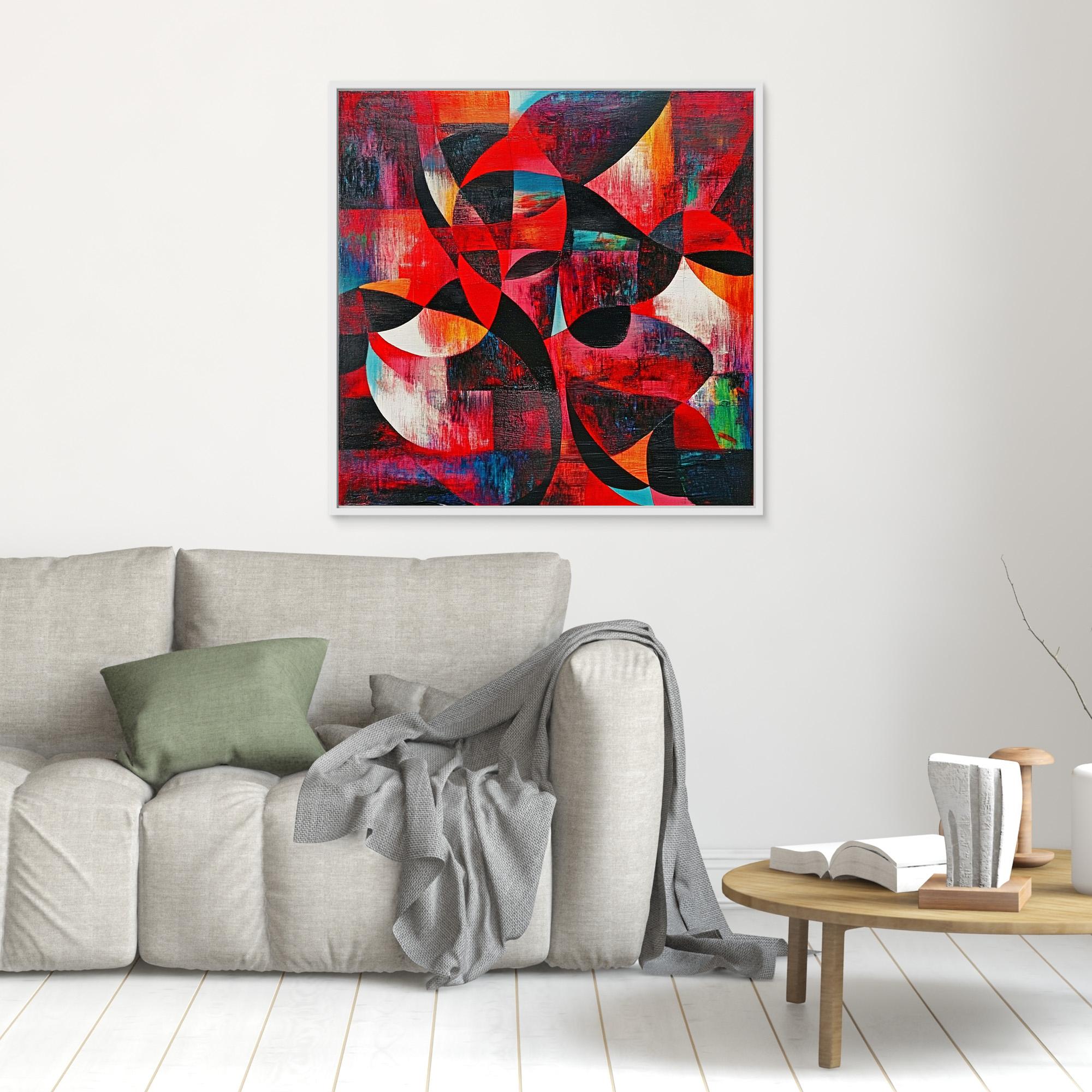 Canvas Print : Rhythms in Red | Abstract Geometric Wall Art | Modern Canvas