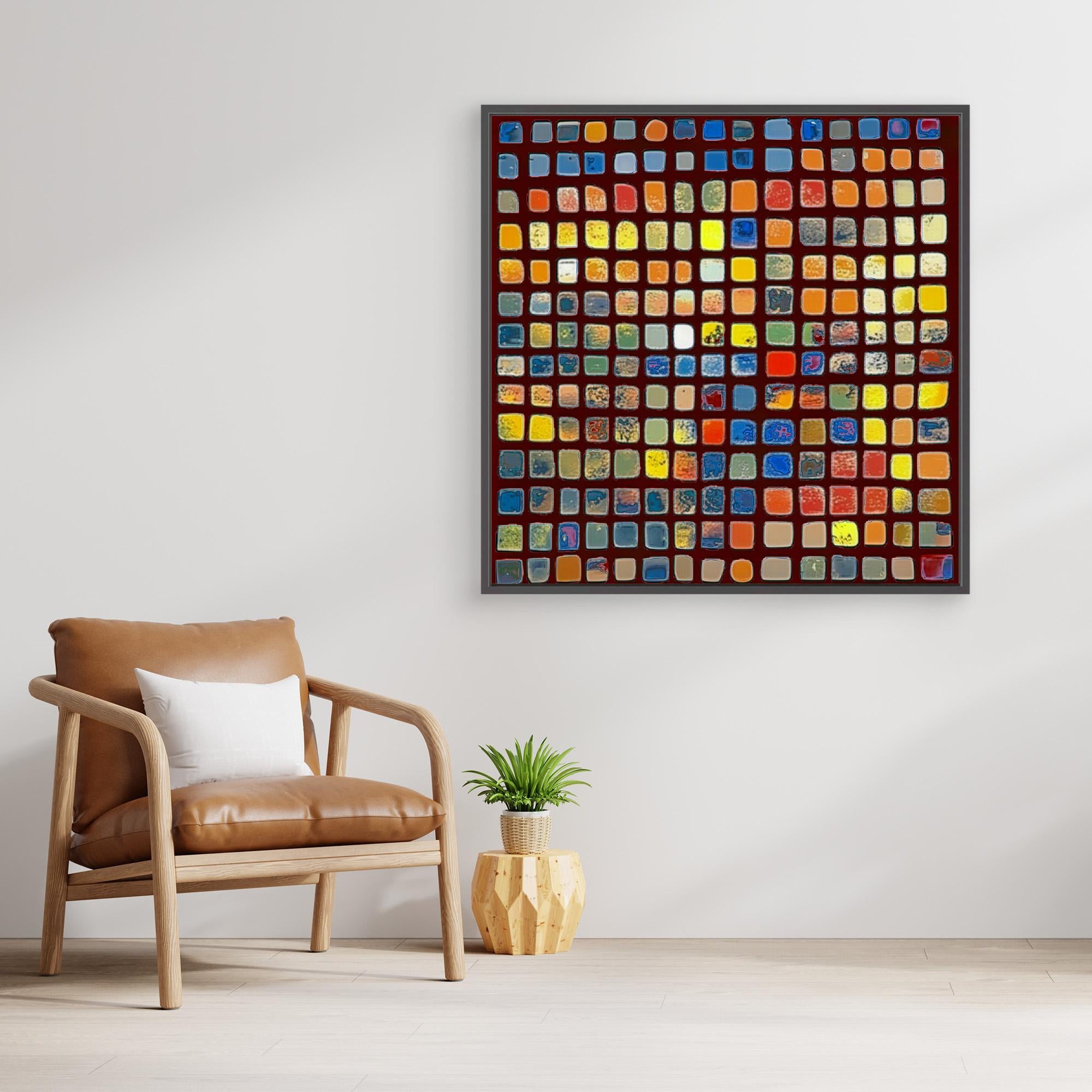 Canvas Print : Color Mosaic - Abstract Multicolor Grid Art