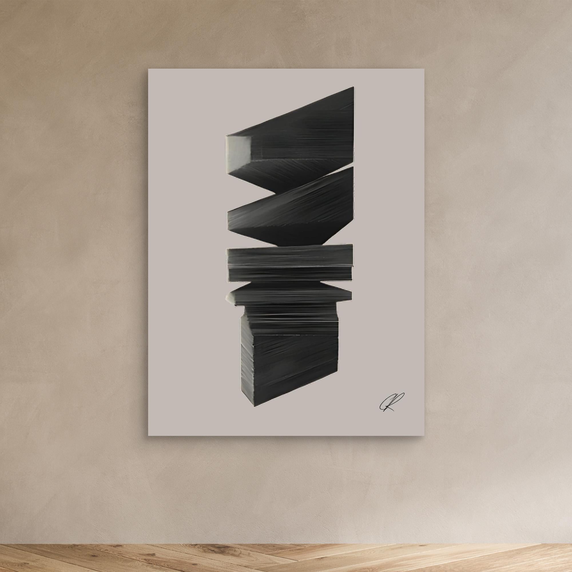 Canvas Print: Shadow Stack Rhythm – Architectural Abstract Art