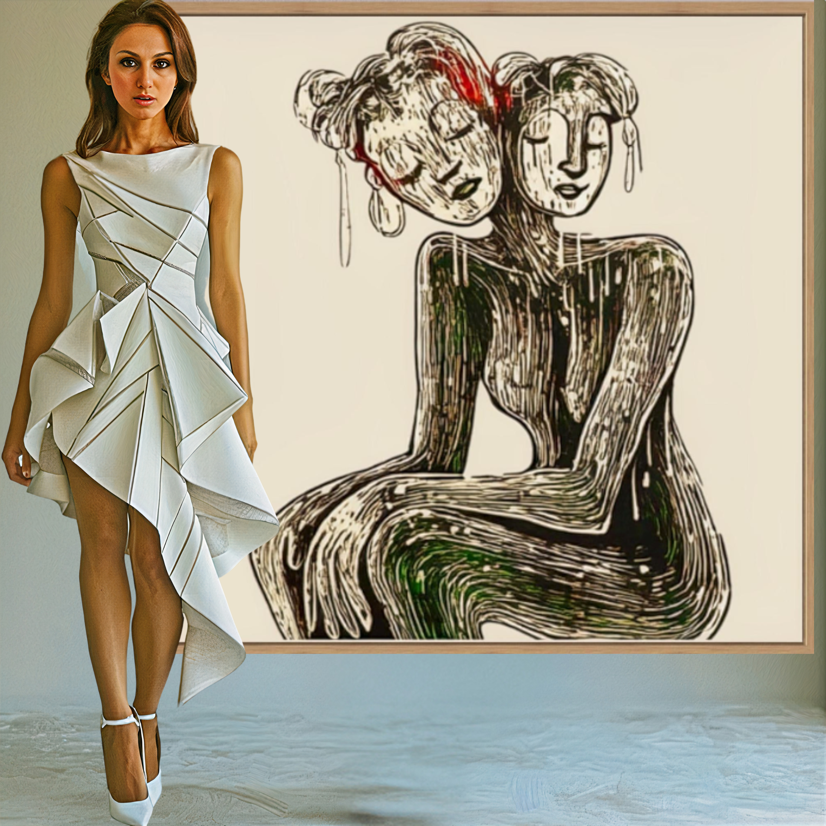 Canvas Print: Duality - Abstract Figurative Art