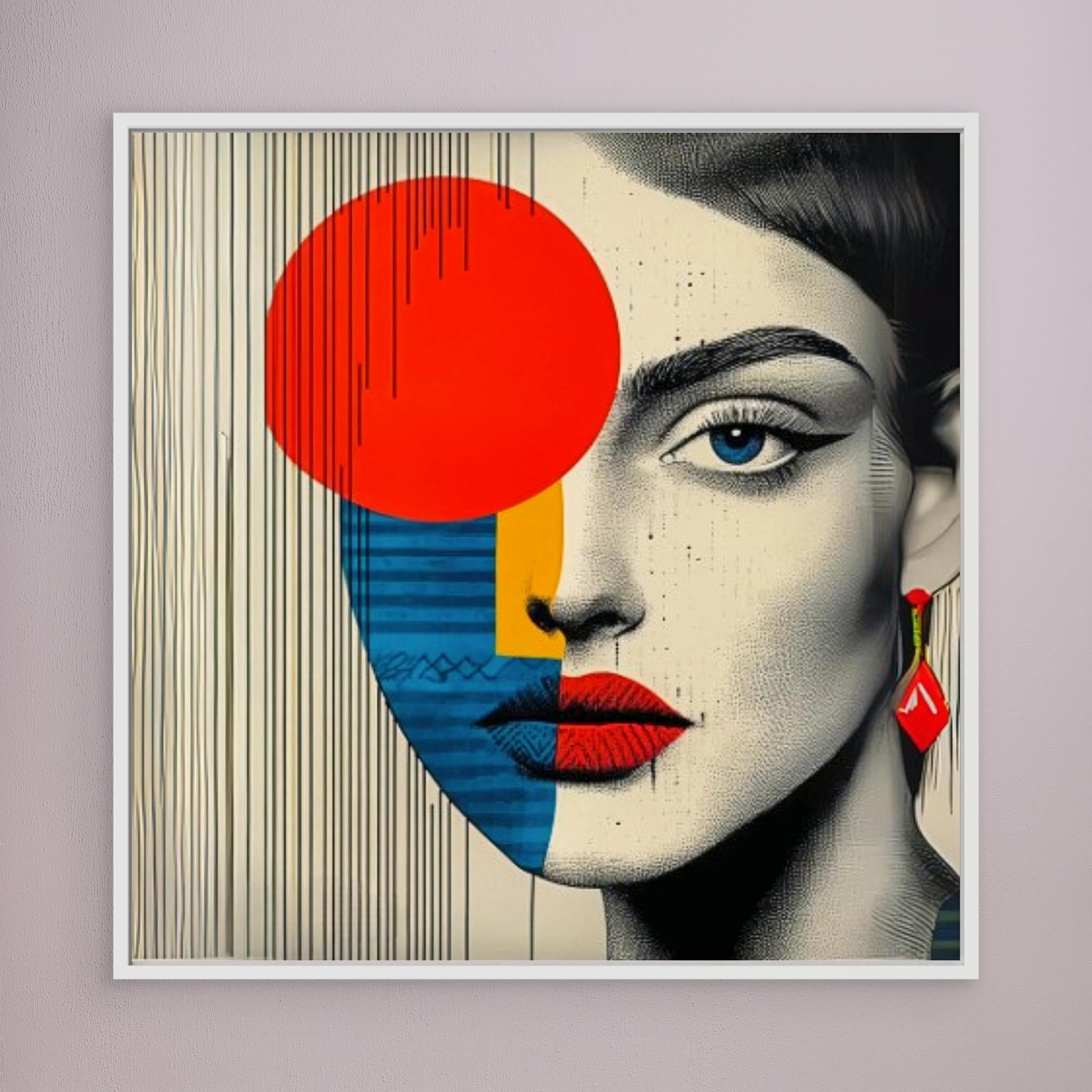 Canvas Print : Abstract Vision - Modern Geometric Portrait Art Print 