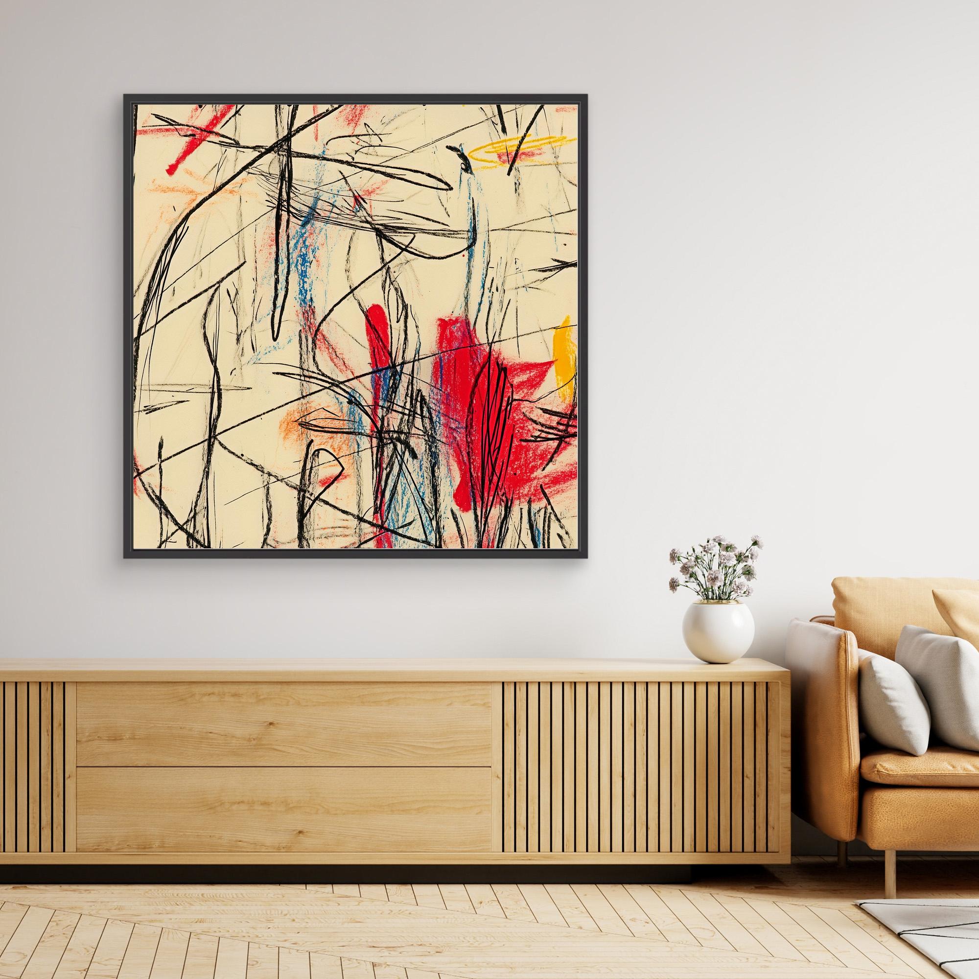 Canvas Print: Chaotic Harmony - Abstract Expressionist Line Art