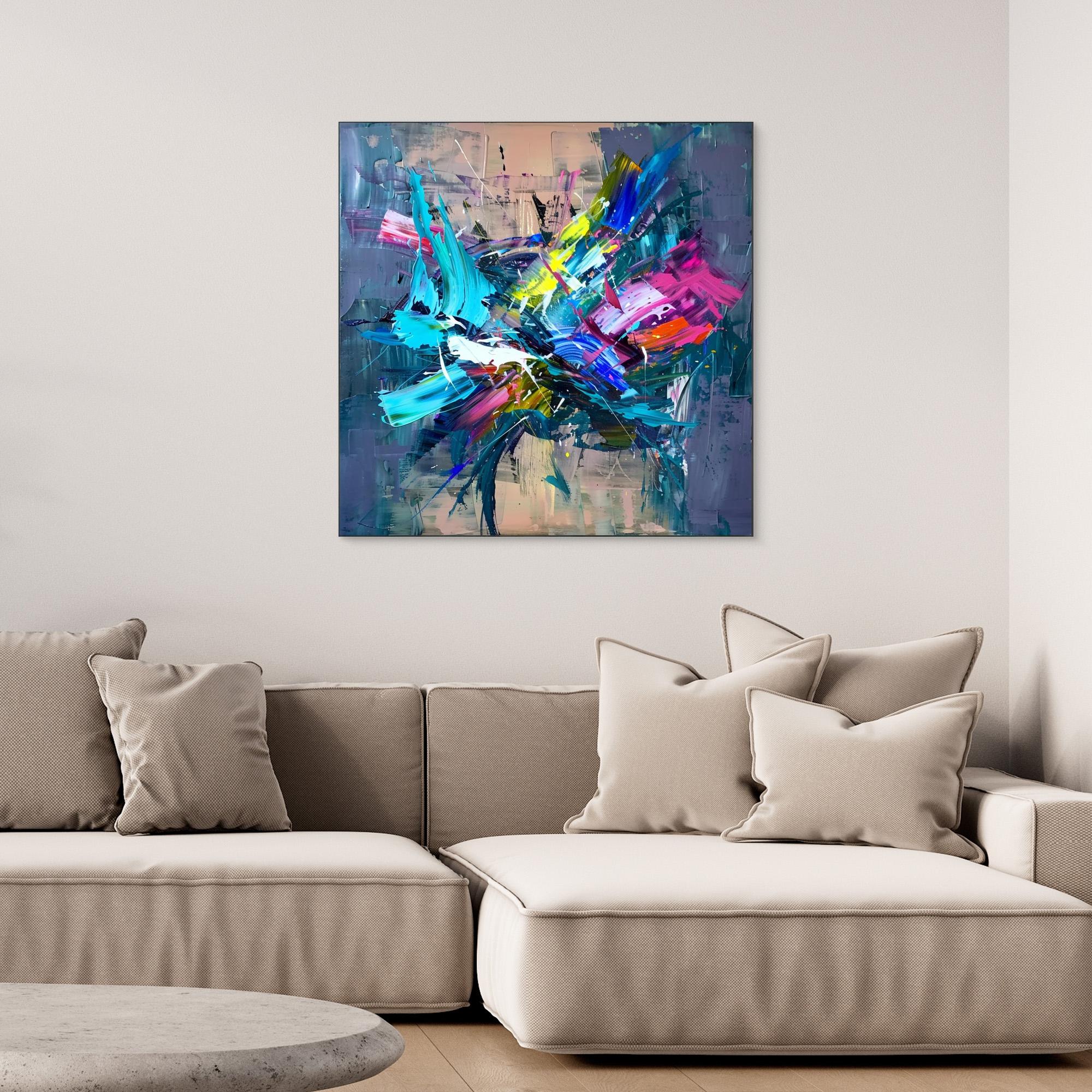 Canvas Print : Energy Unleashed - Abstract Expressionist Wall Art Print 