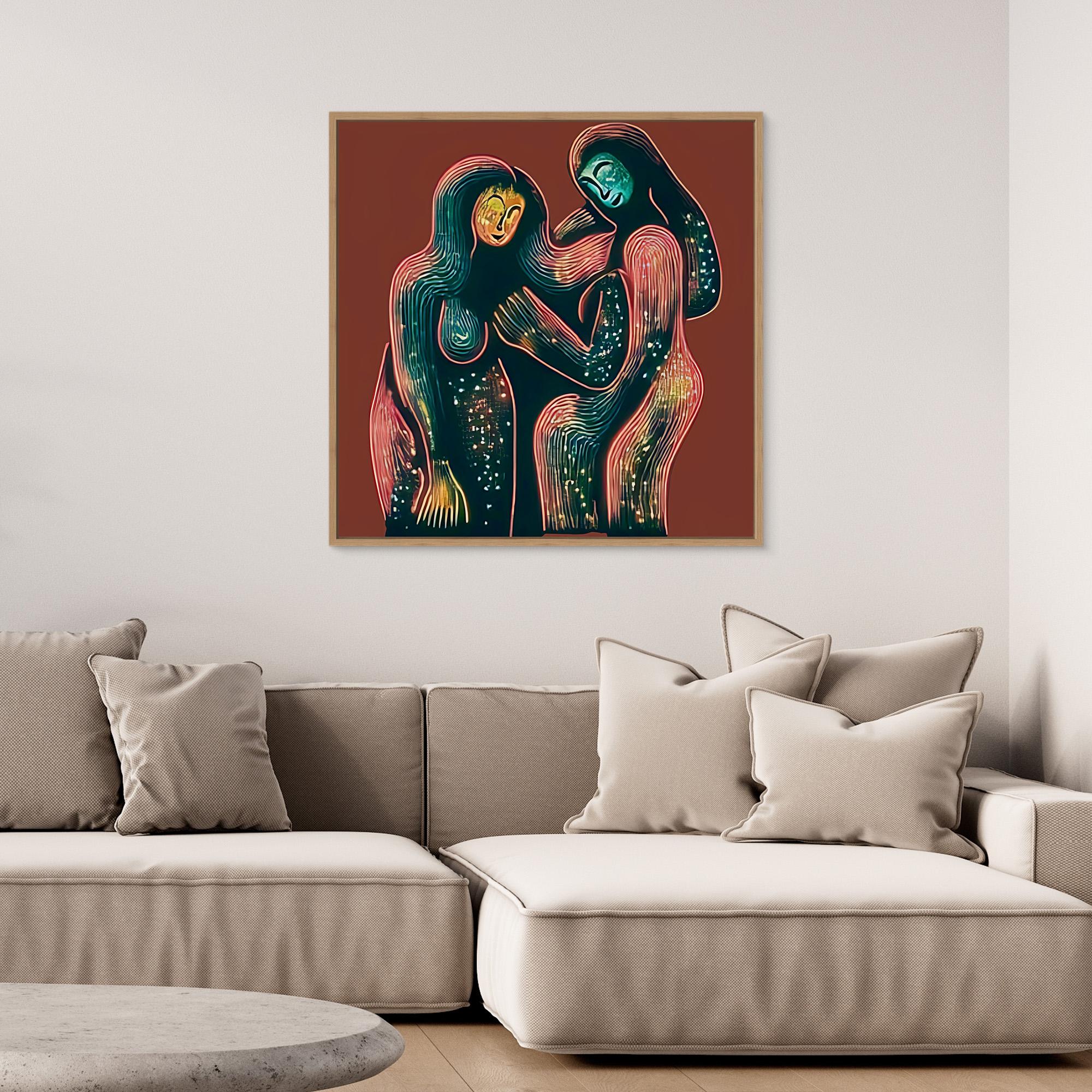 Canvas Print: Ethereal Glow - Abstract Figurative Art