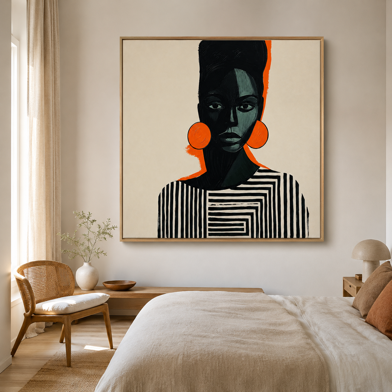 Framed Wall Art Portrait for Bedroom 