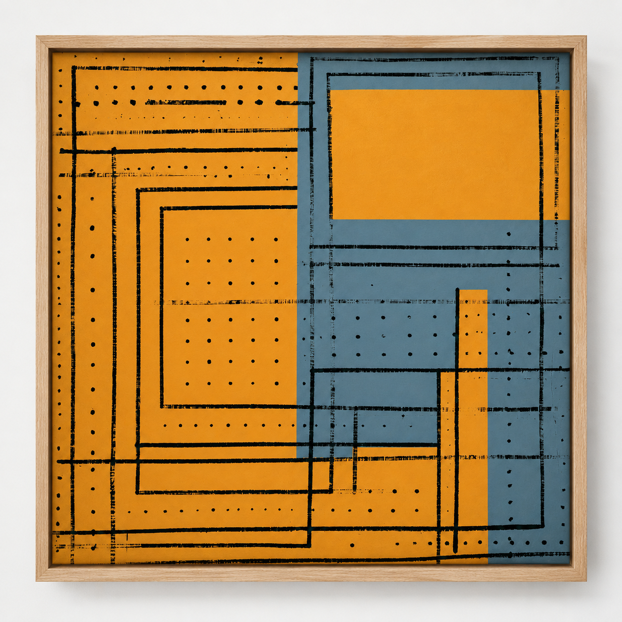 Geometric Abstract Painting Canvas Print — Blueprint by Rossetti Art
