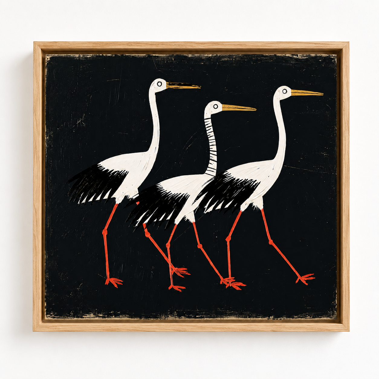 Crane Wall Art Canvas Print — Procession by Rossetti Art