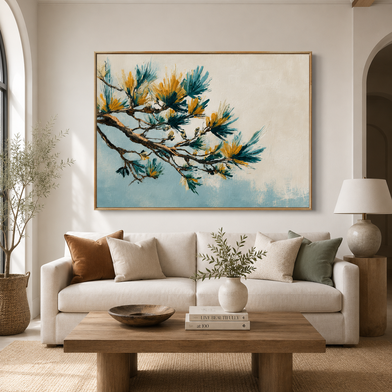 Botanical Art Prints — Golden Pine Canvas Print | Rossetti Art