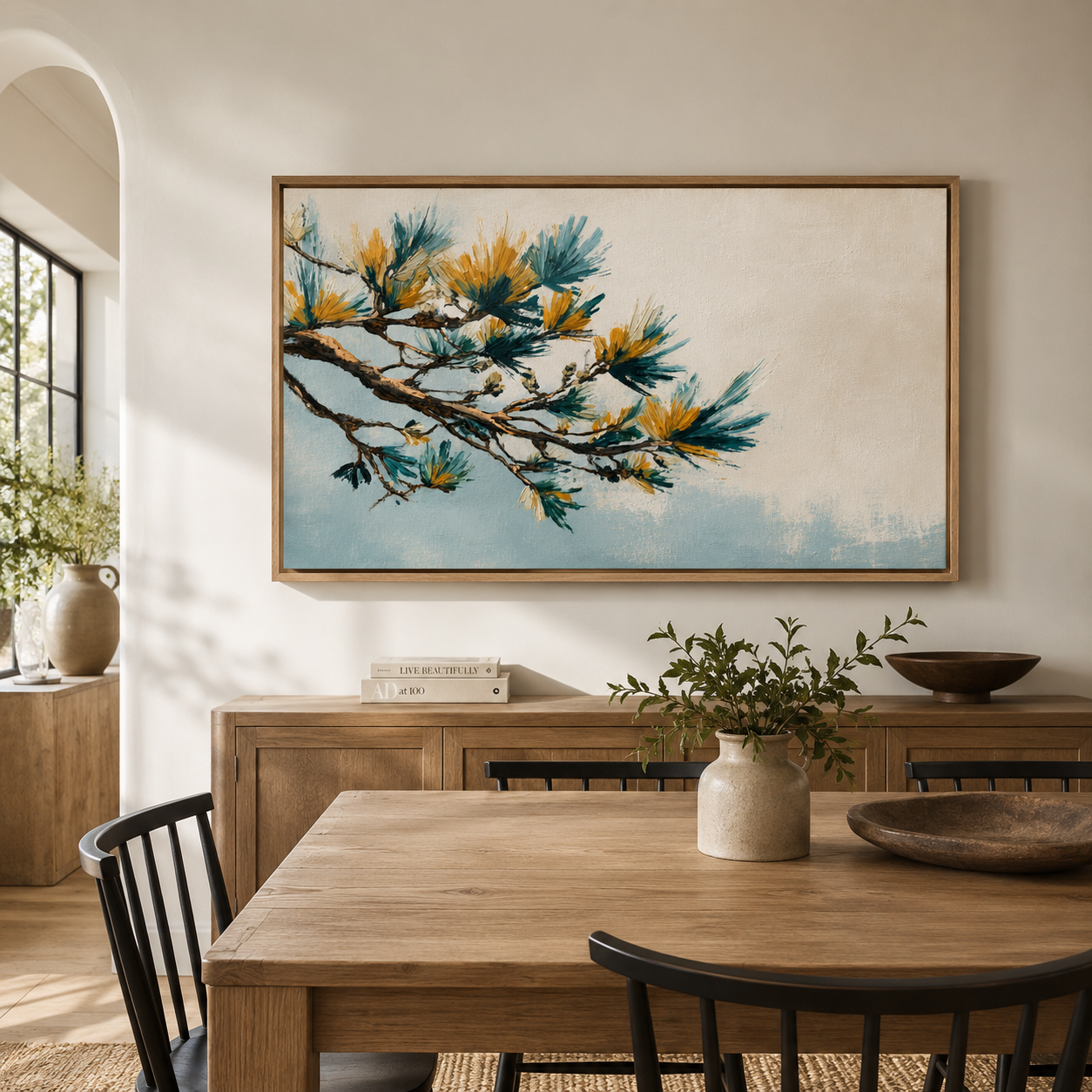 Botanical Art Prints — Golden Pine Canvas Print | Rossetti Art
