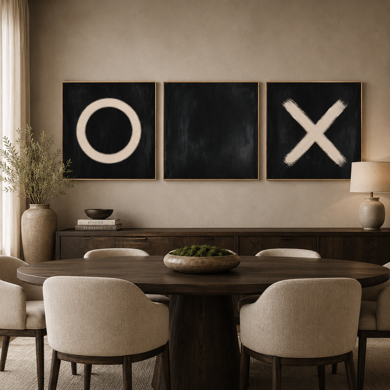 Set of 3 Canvas Prints — Marks & Void by Rossetti Art