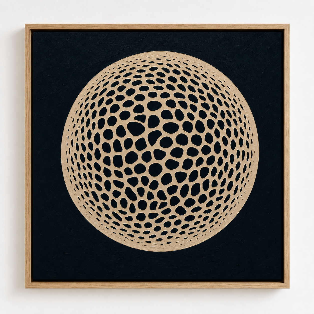Beige Abstract Wall Art Canvas Print — Lattice Moon by Rossetti Art