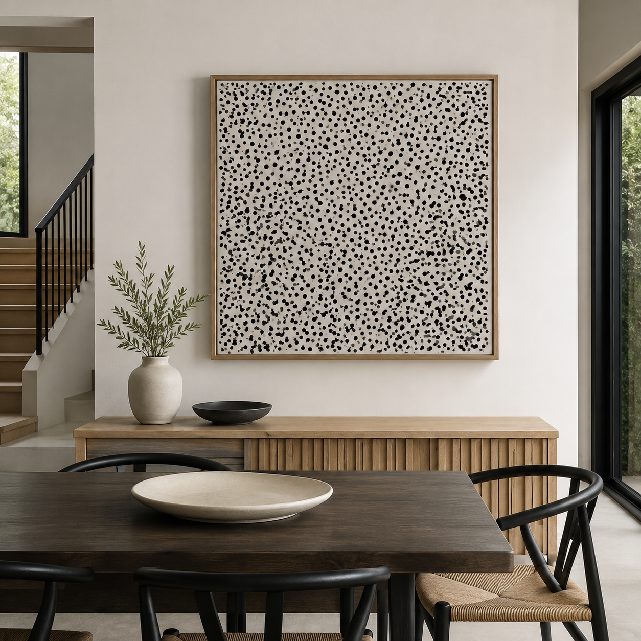 Minimalist Black and White Wall Art Canvas Print — Murmur by Rossetti Art