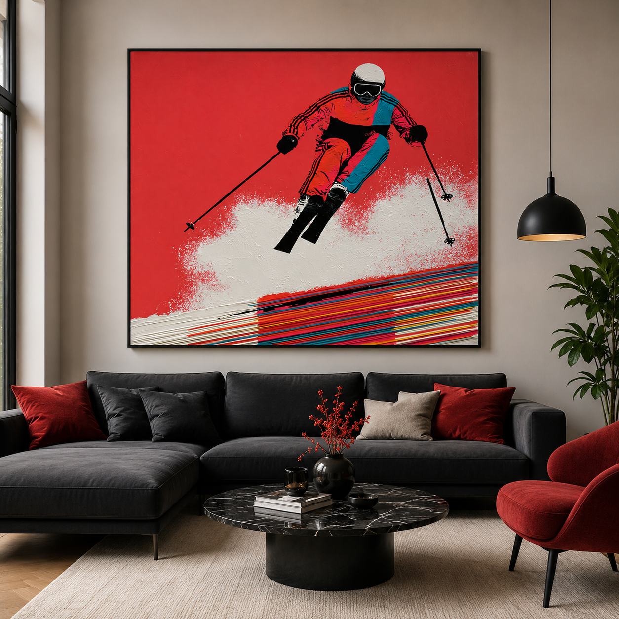 Skiing Wall Art Canvas Print — Powder Rush by Rossetti Art