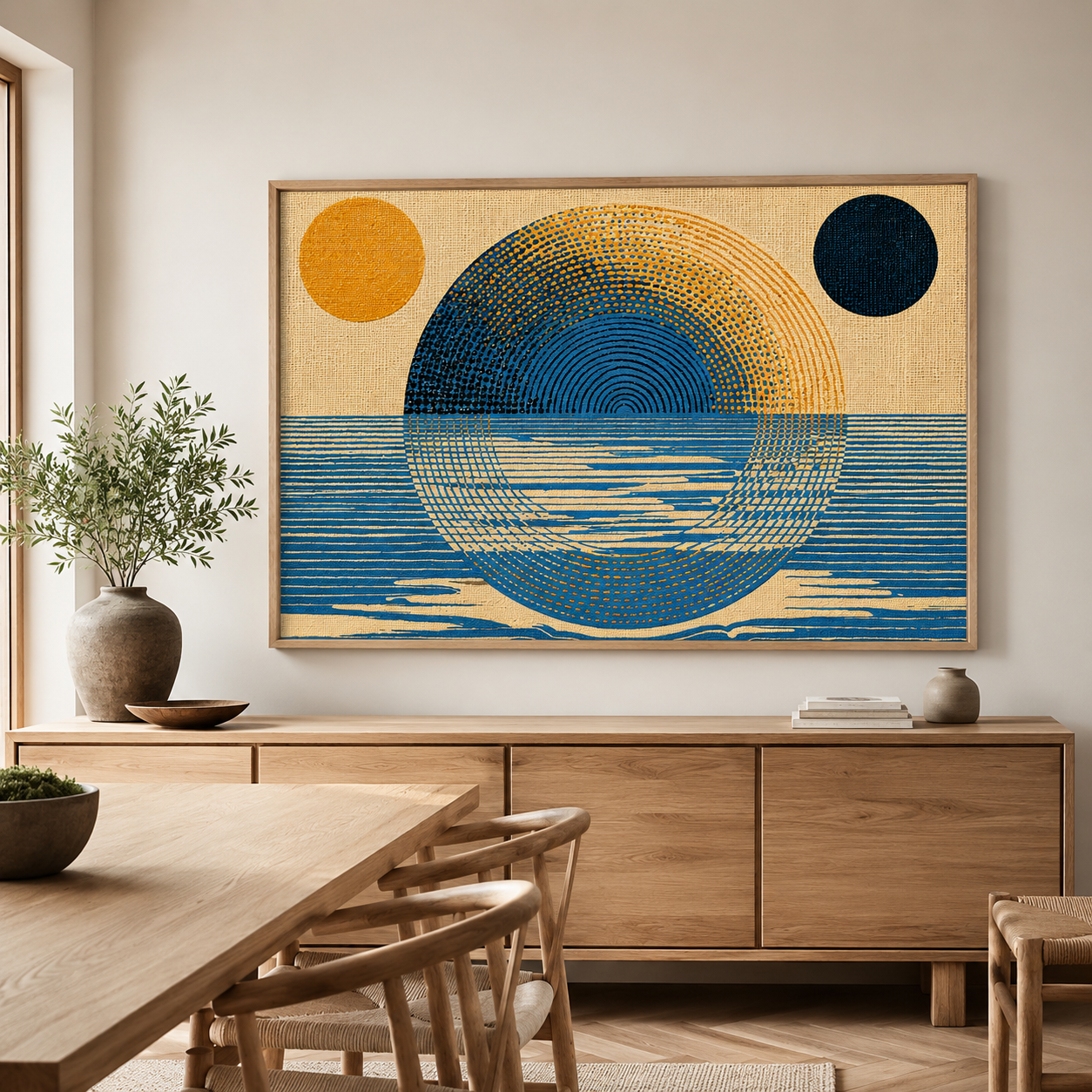 Japandi Wall Art Landscape — Solar Tide | Rossetti Art