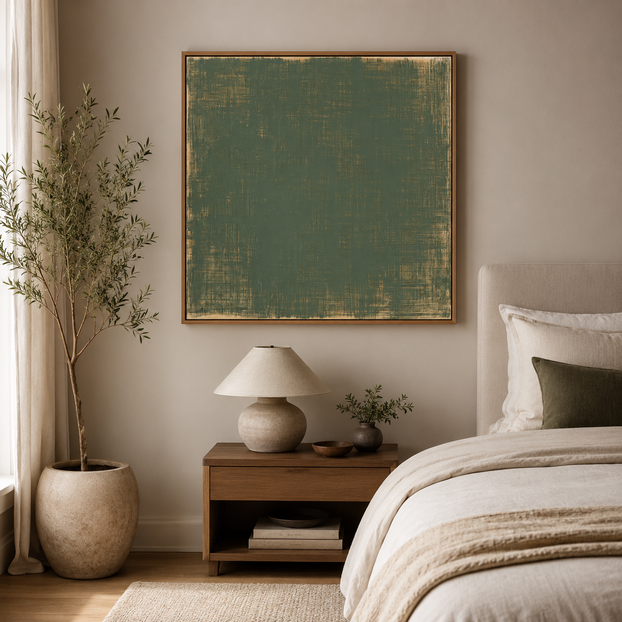 Green Abstract Wall Art Canvas Print — Moss Field | Rossetti Art