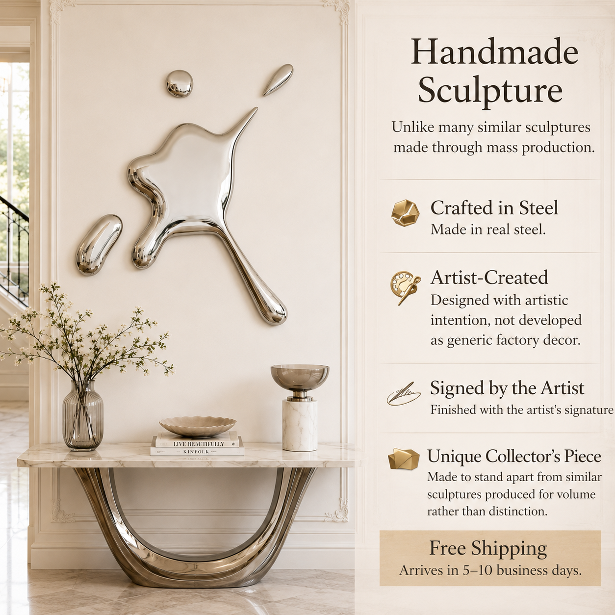 Abstract Metal Wall Art Sculpture — Libera | Rossetti Art