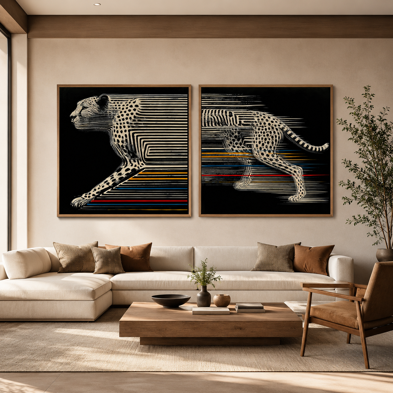 Cheetah Wall Art Set of 2 — Velocity | Rossetti Art