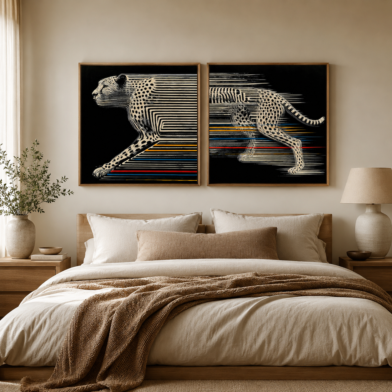 Cheetah Wall Art Set of 2 — Velocity | Rossetti Art
