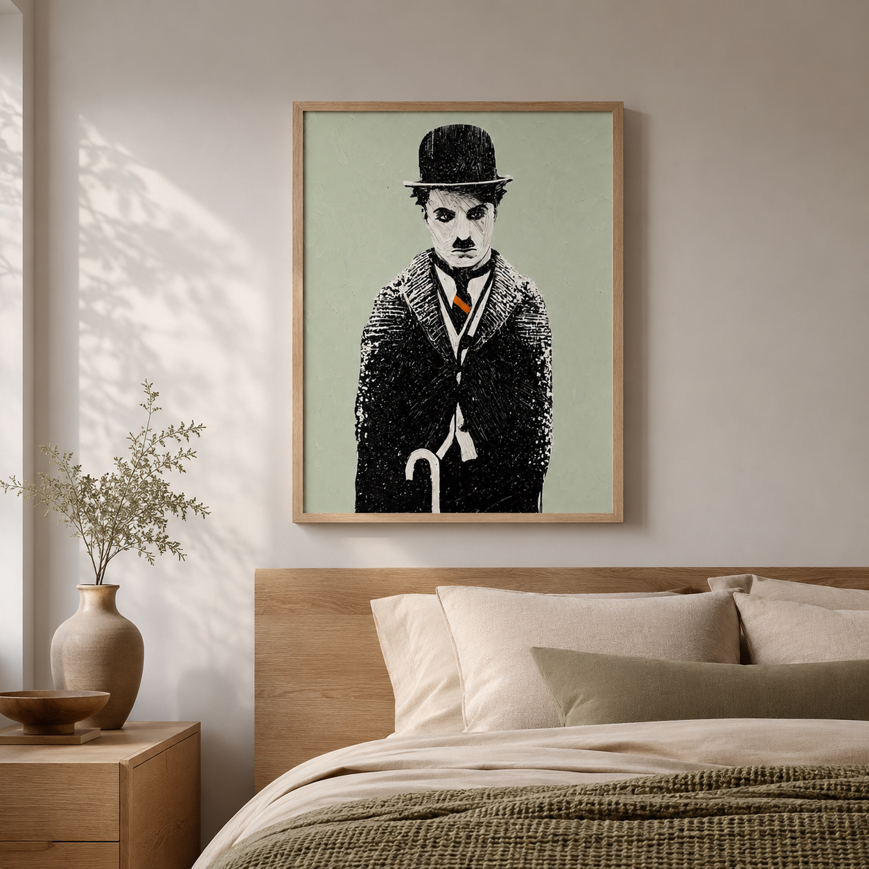 Charlie Chaplin Portrait Canvas Print — The Tramp by Rossetti Art