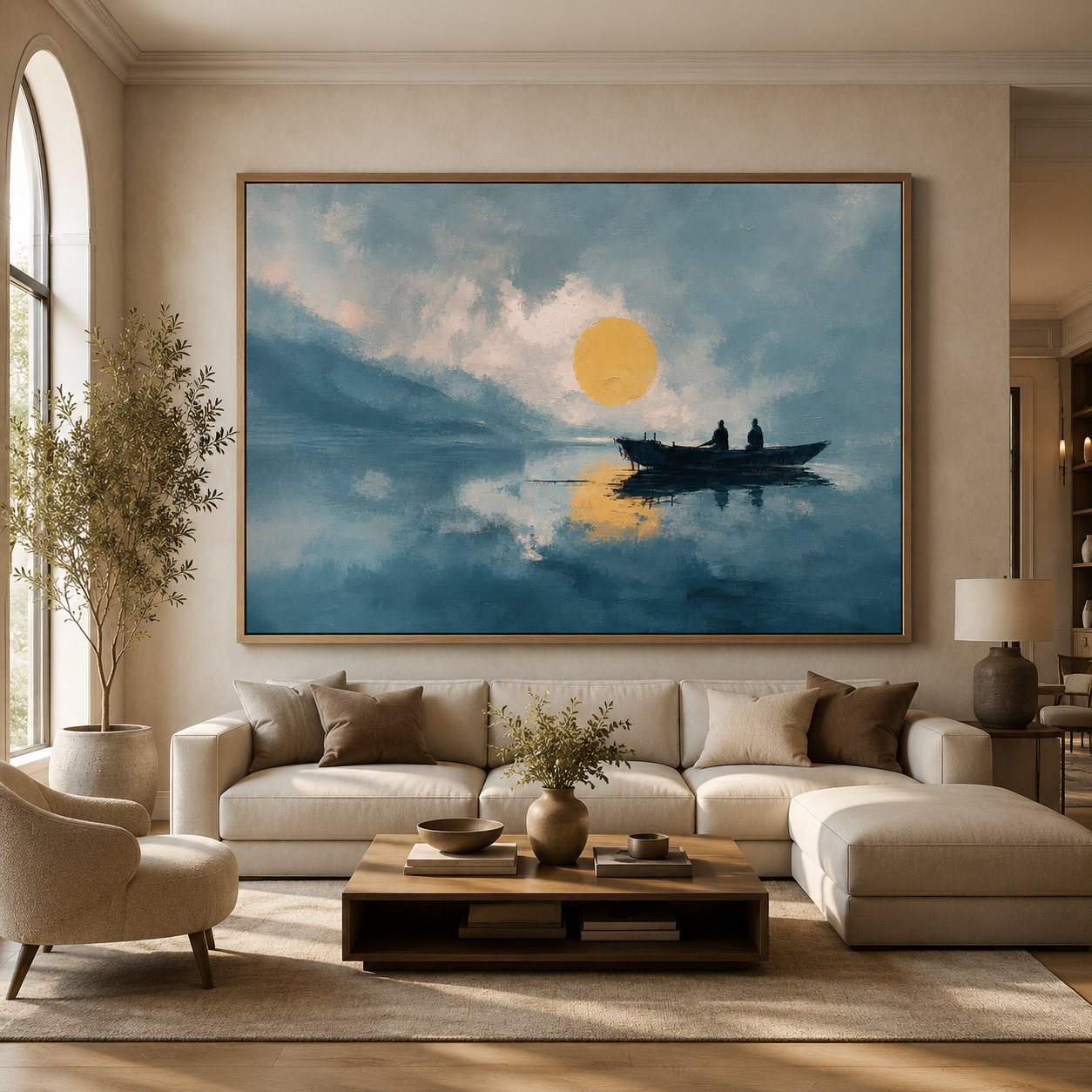 Blue Wall Art Canvas Print — Golden Hour by Rossetti Art