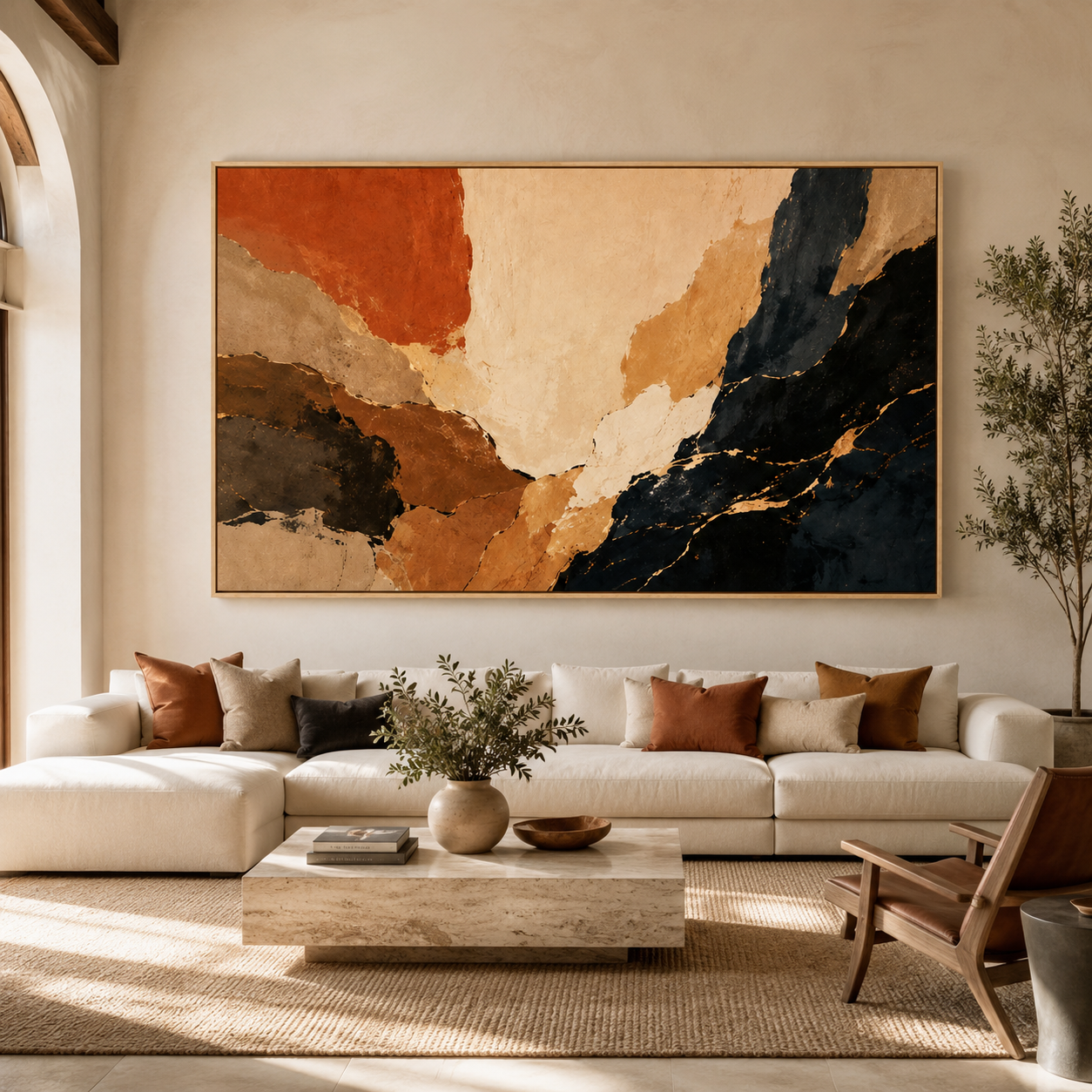 Original Abstract Painting for Sale — Kintsugi Drift by Rossetti Art