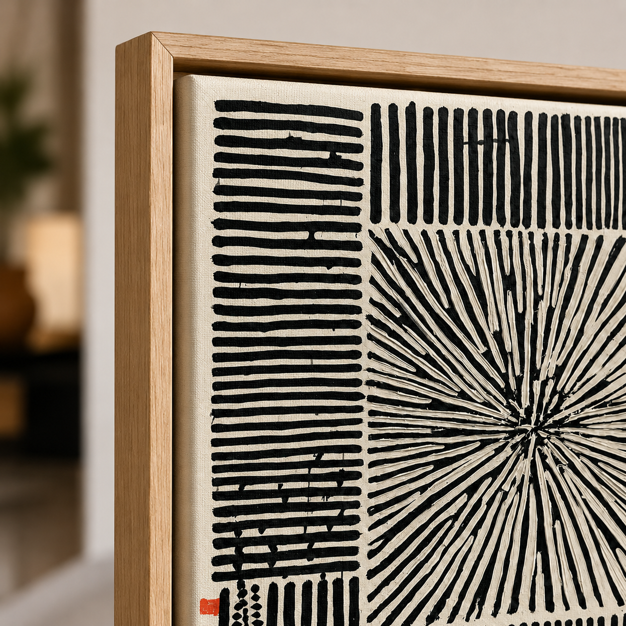 Black and White Abstract Canvas Print — Epicentre by Rossetti Art