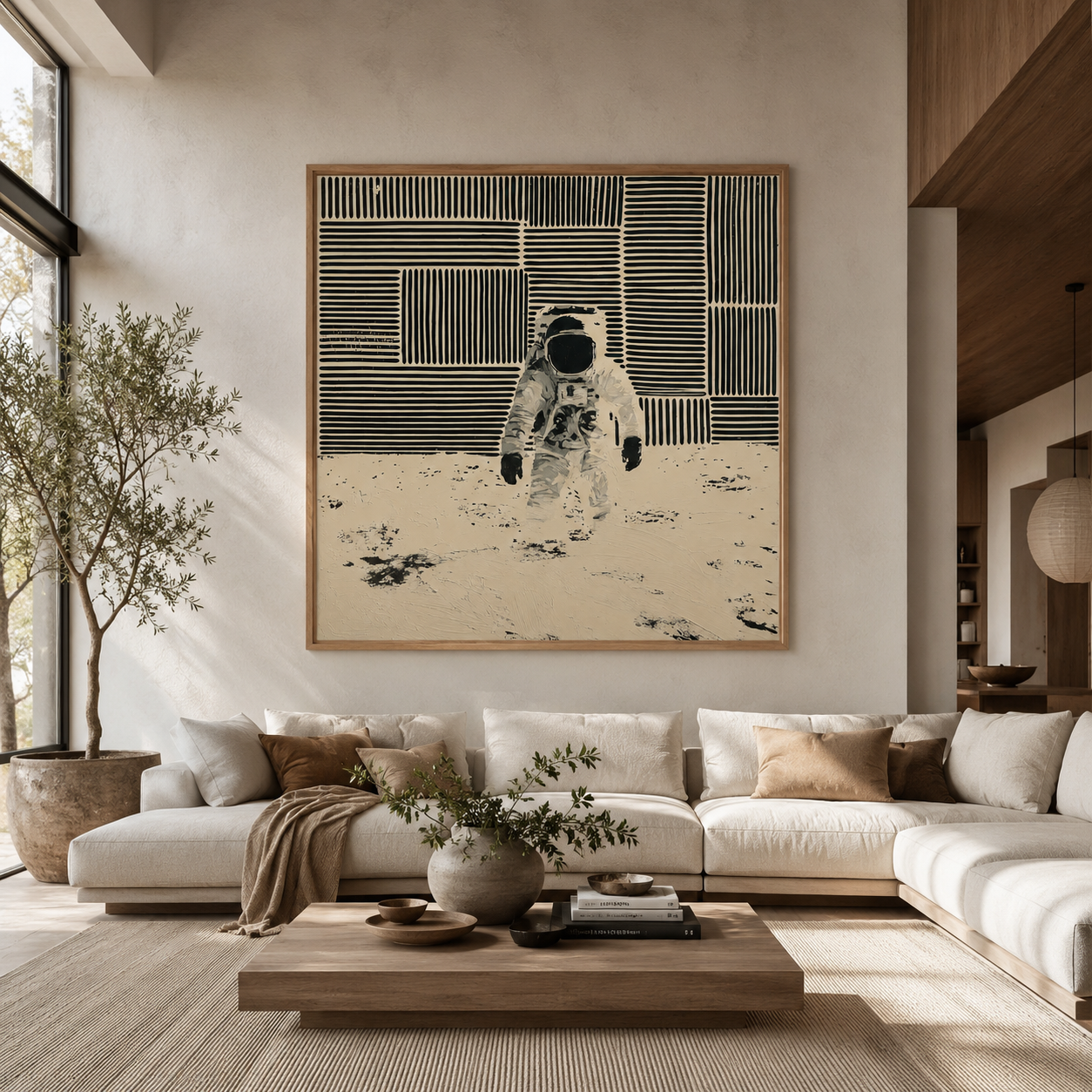 Black and Cream Wall Art Canvas — Tranquility by Rossetti Art