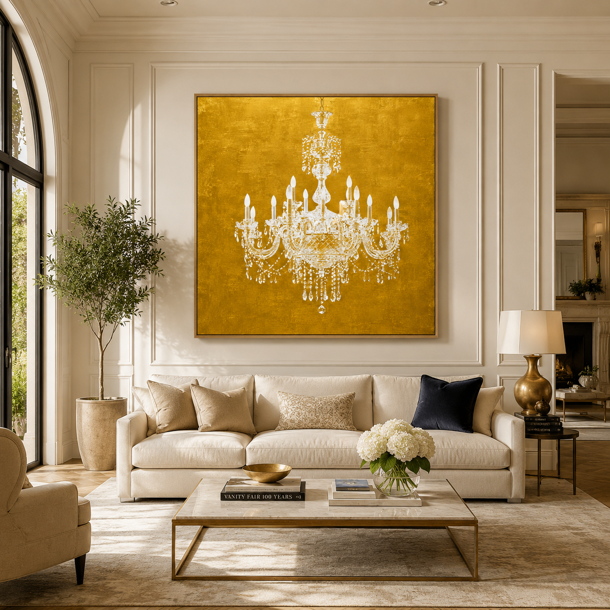 Gold Wall Art Canvas Print — Gilded Perch by Rossetti Art