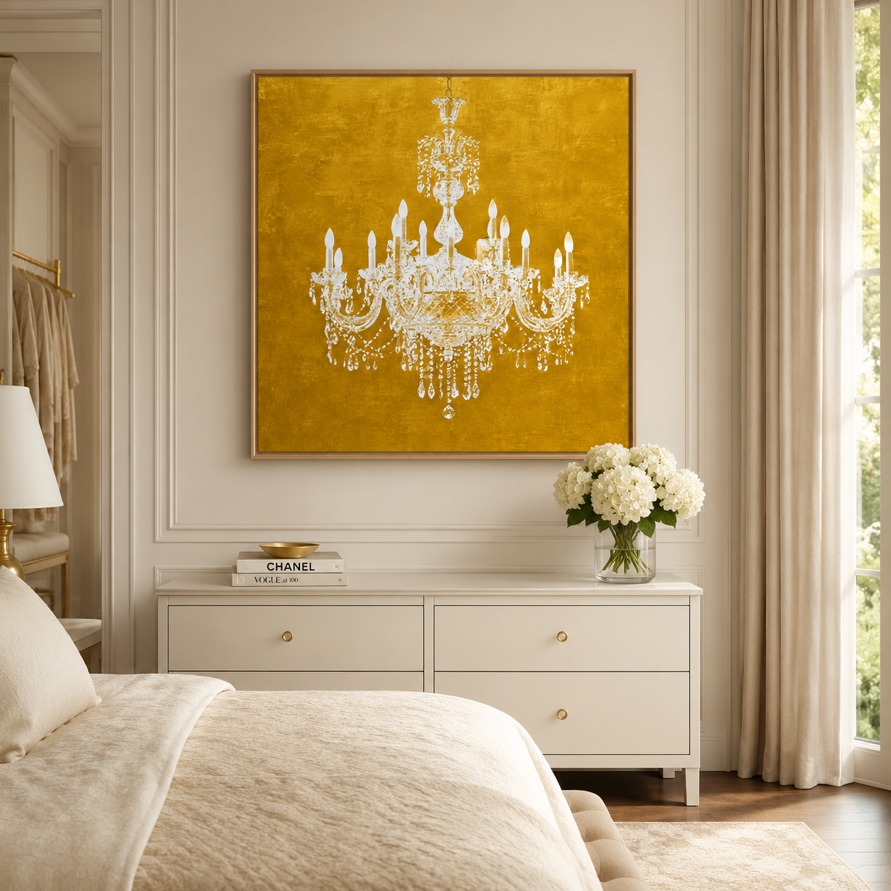 Gold Wall Art Canvas Print — Gilded Perch by Rossetti Art