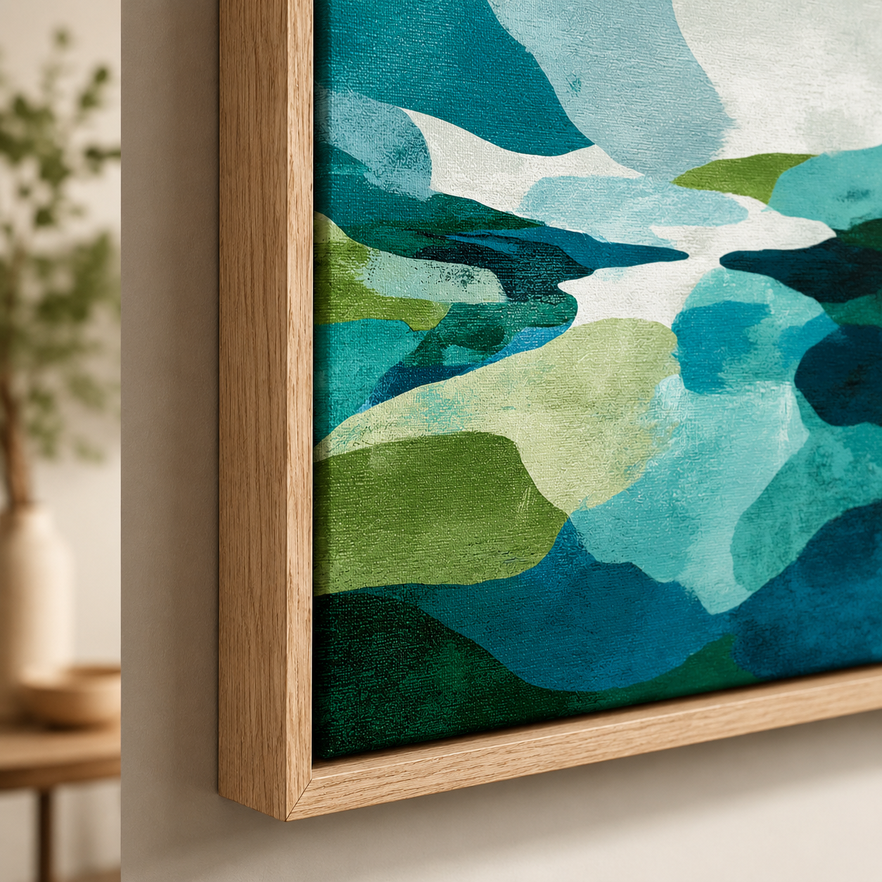 Green Abstract Art Canvas Print — The Watershed by Rossetti Art