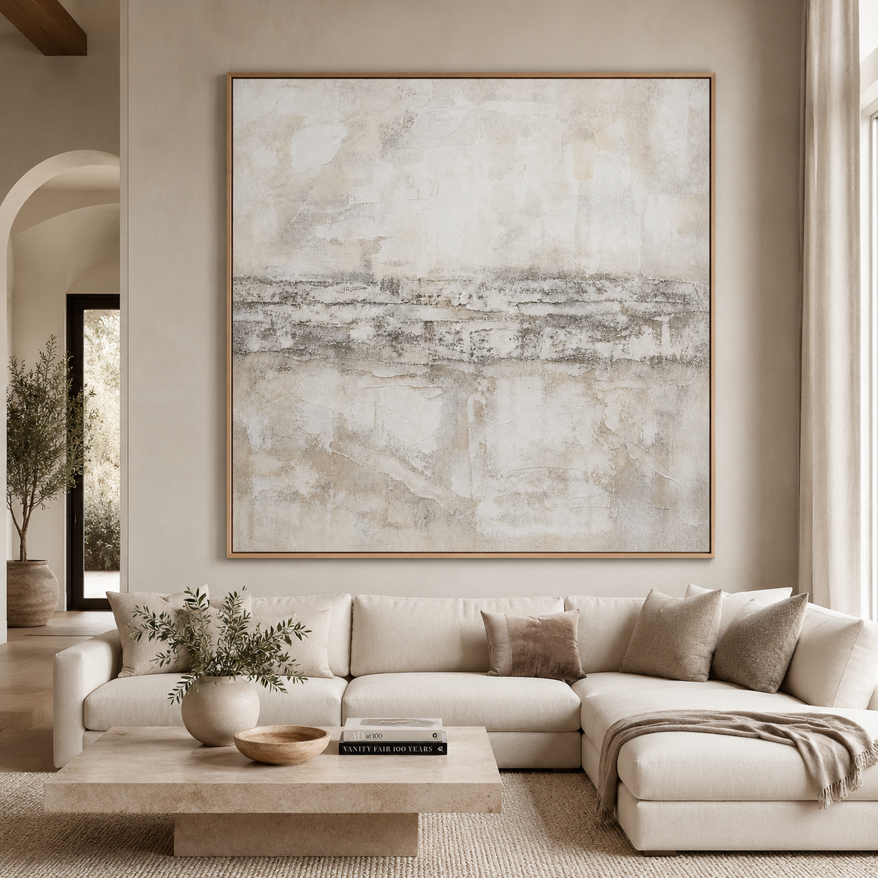 Neutral Abstract Painting Original Painting — Threshold by Rossetti Art