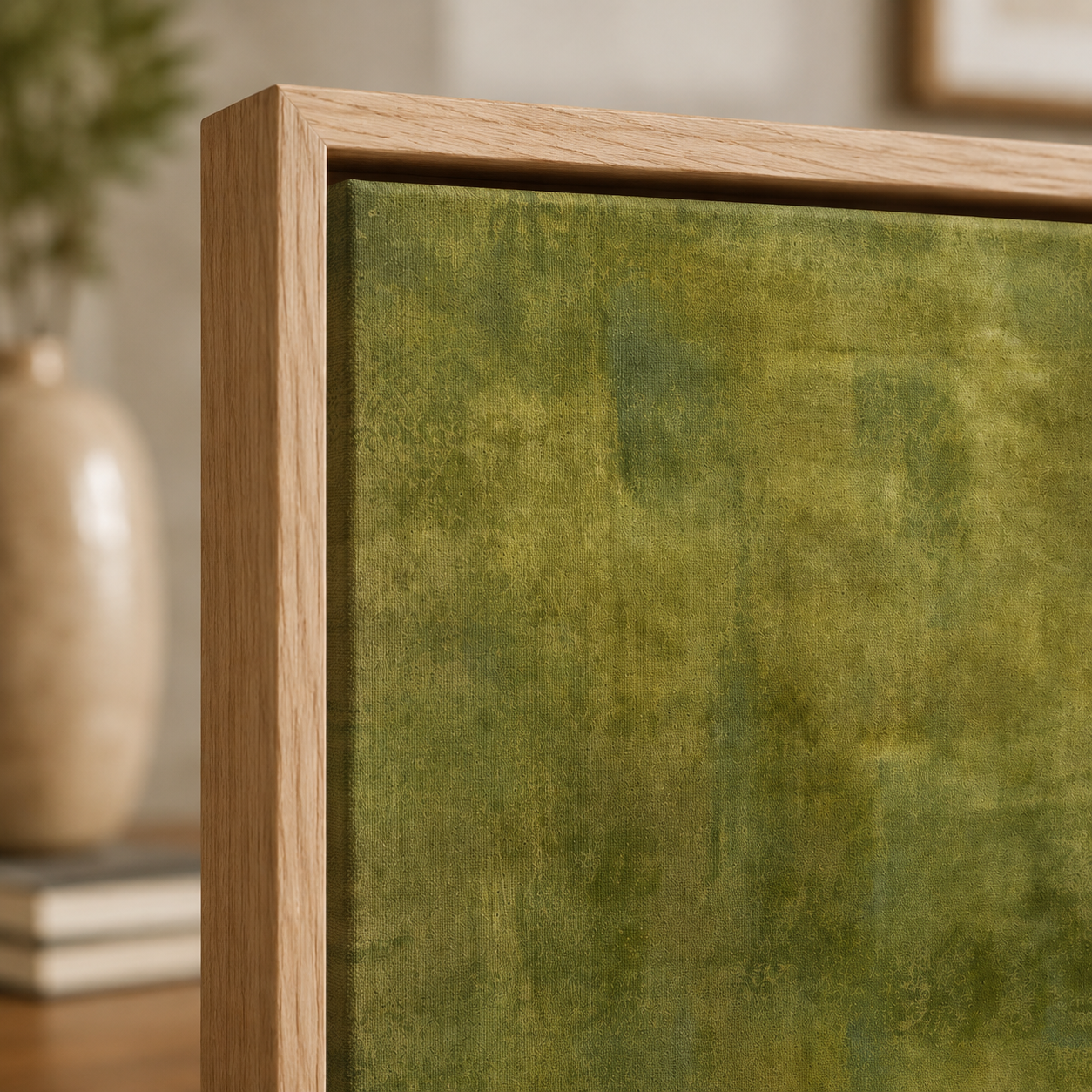 Green Abstract Painting Large Canvas Print — Patina by Rossetti Art