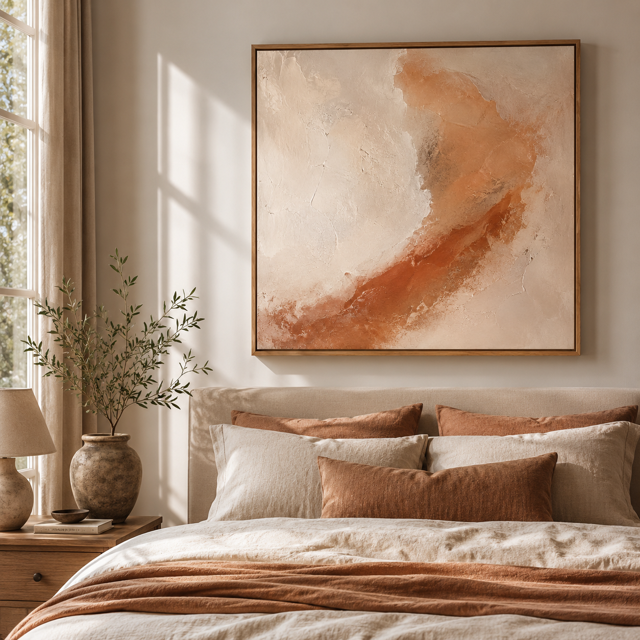 Textured Wall Art Original Painting — Ember Drift by Rossetti Art