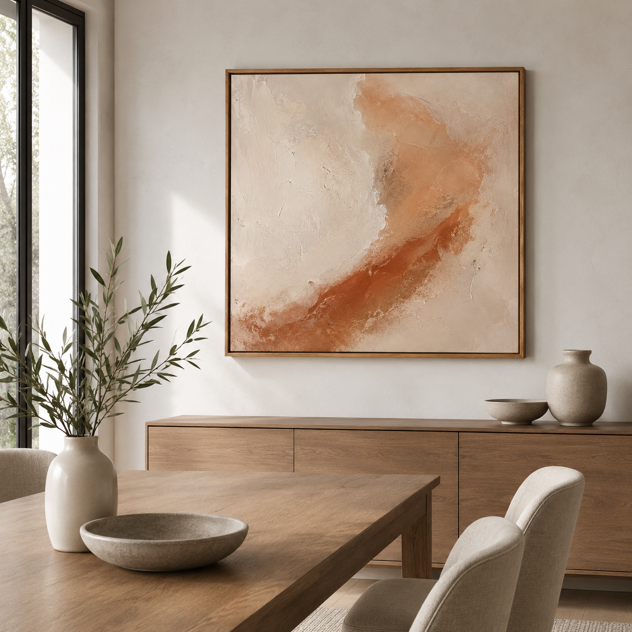Textured Wall Art Original Painting — Ember Drift by Rossetti Art