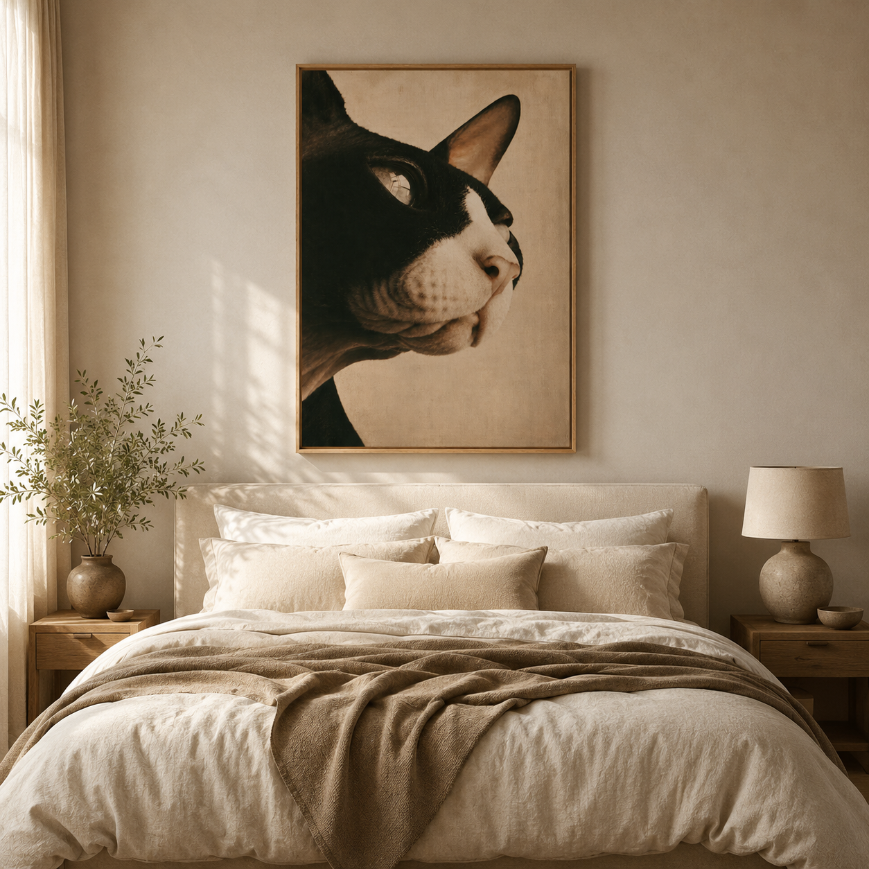 Black Cat Wall Art Canvas Print — Midnight Oracle by Rossetti Art