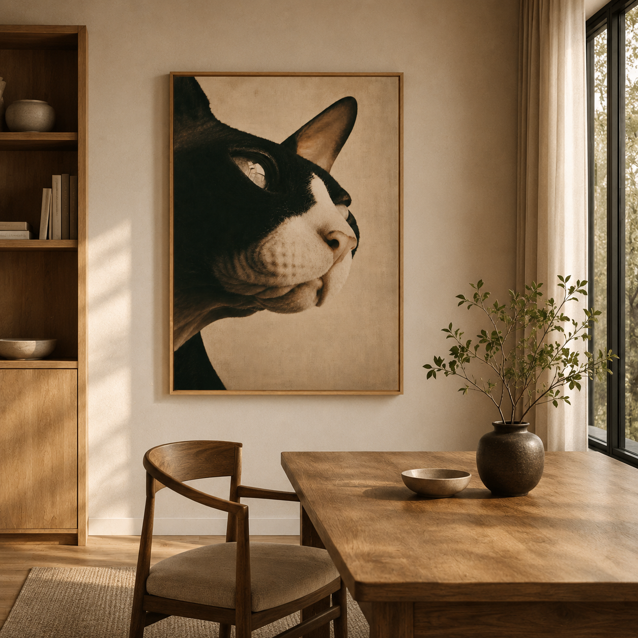 Black Cat Wall Art Canvas Print — Midnight Oracle by Rossetti Art