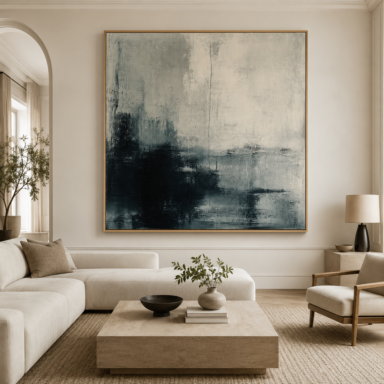 Textured Abstract Wall Art Original Painting — Carbon Tide by Rossetti Art