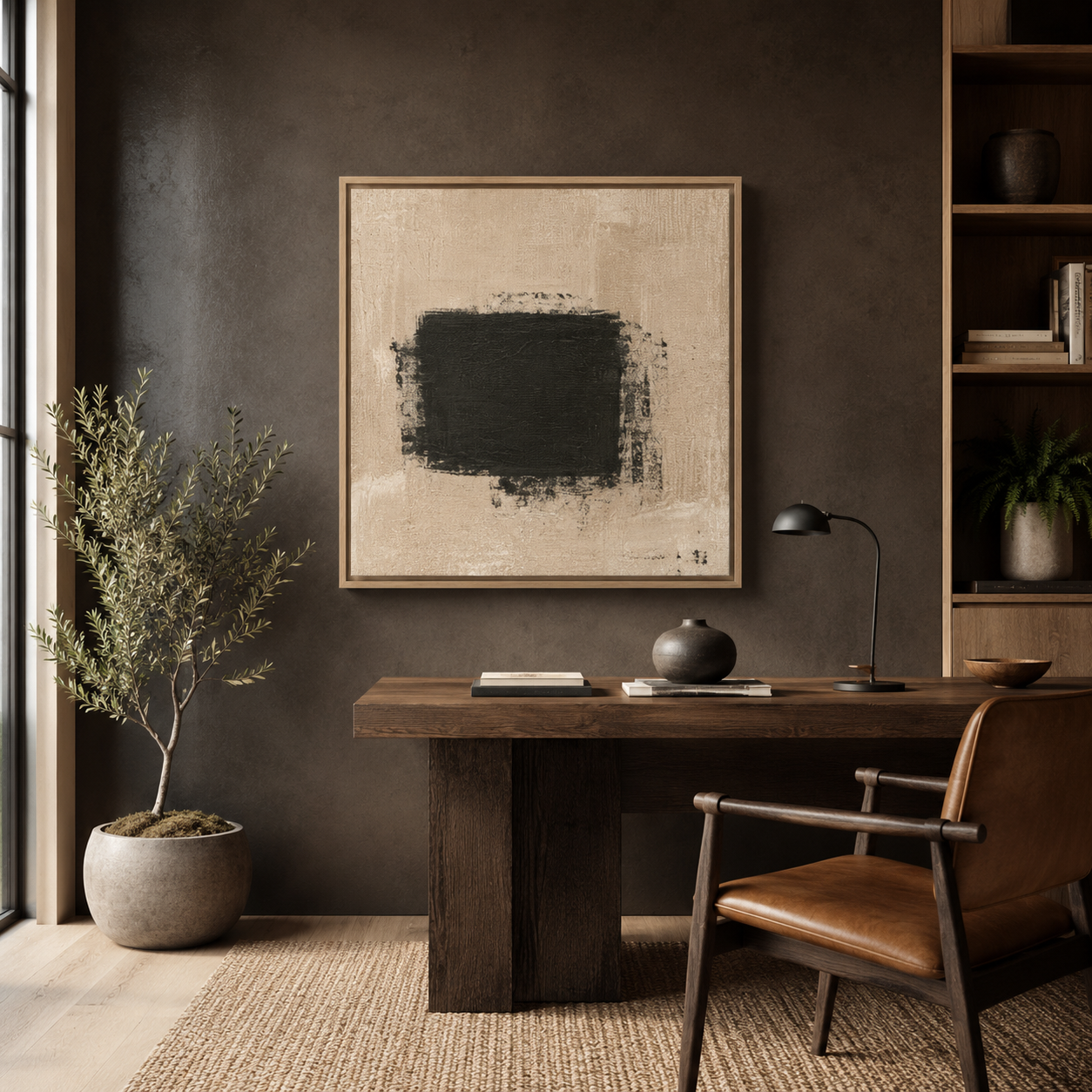 Neutral Abstract Wall Art Canvas — Ground by Rossetti Art